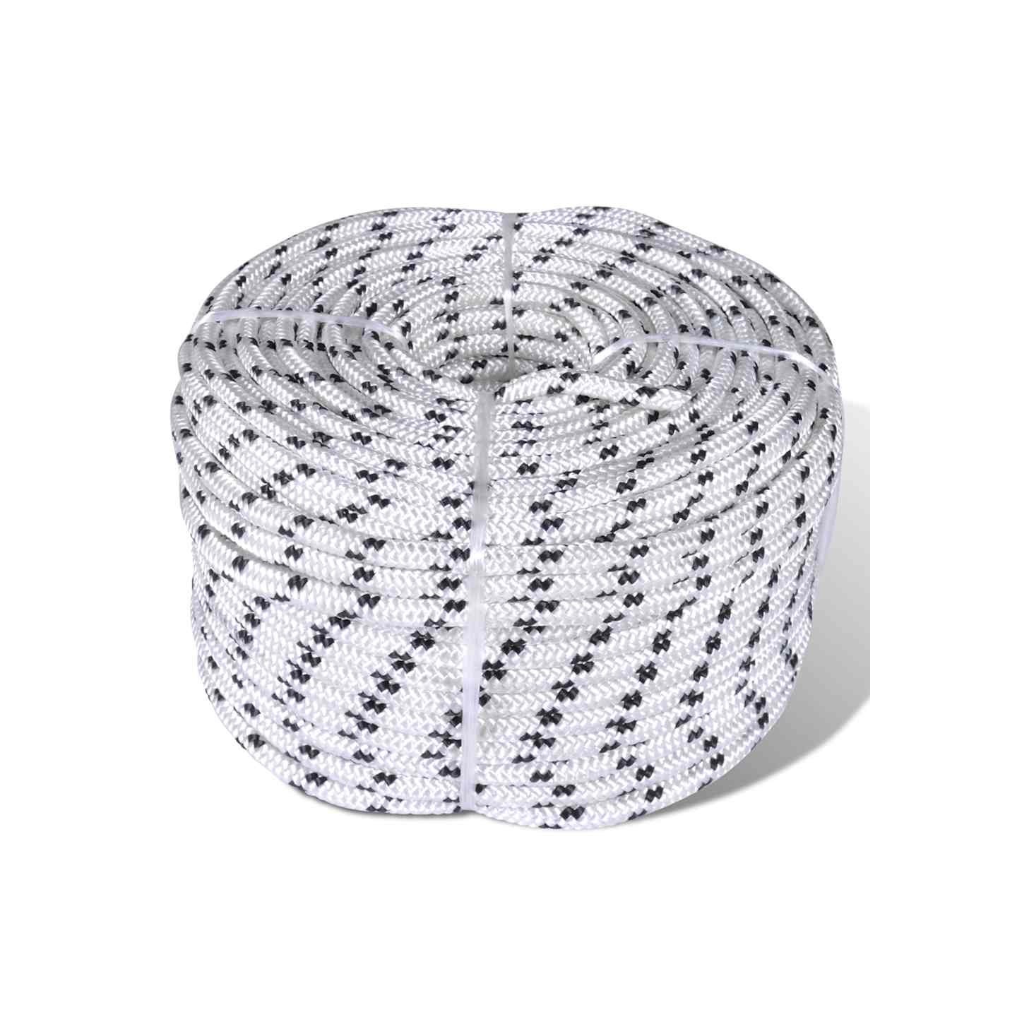 Corde de bateau tressée Polyester 10 mm 250 m Blanc