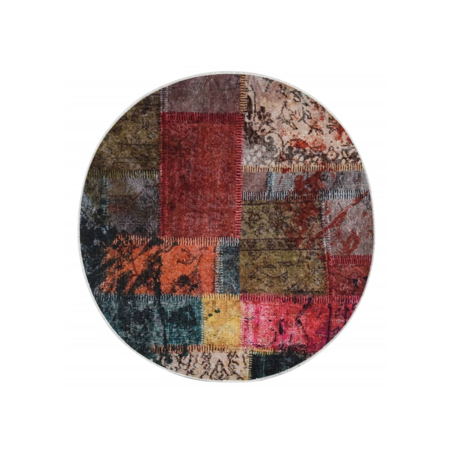 Tapis lavable multicolore Ø 200 cm antidérapant
