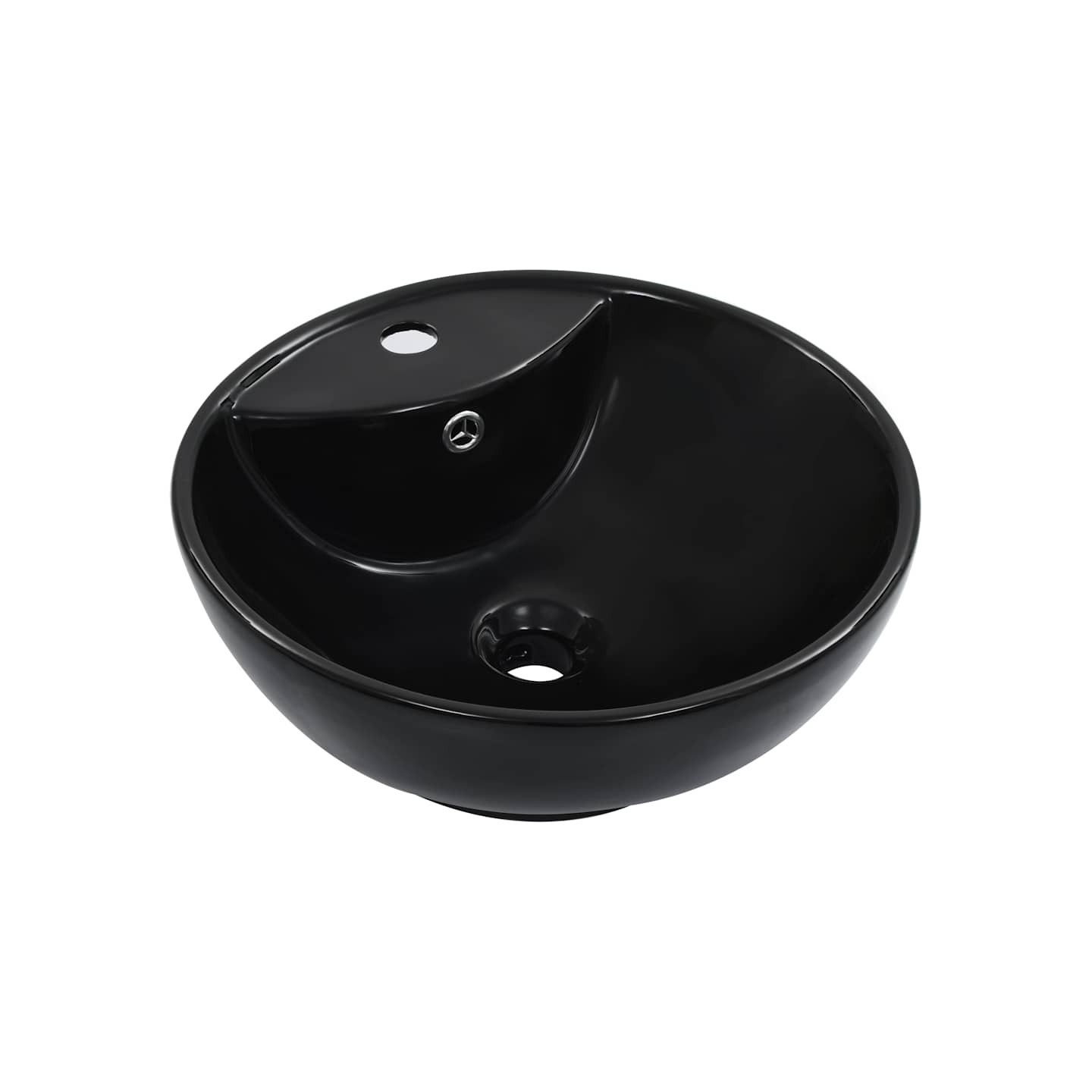 Lavabo avec trop-plein 46,5 x 18 cm Céramique Noir