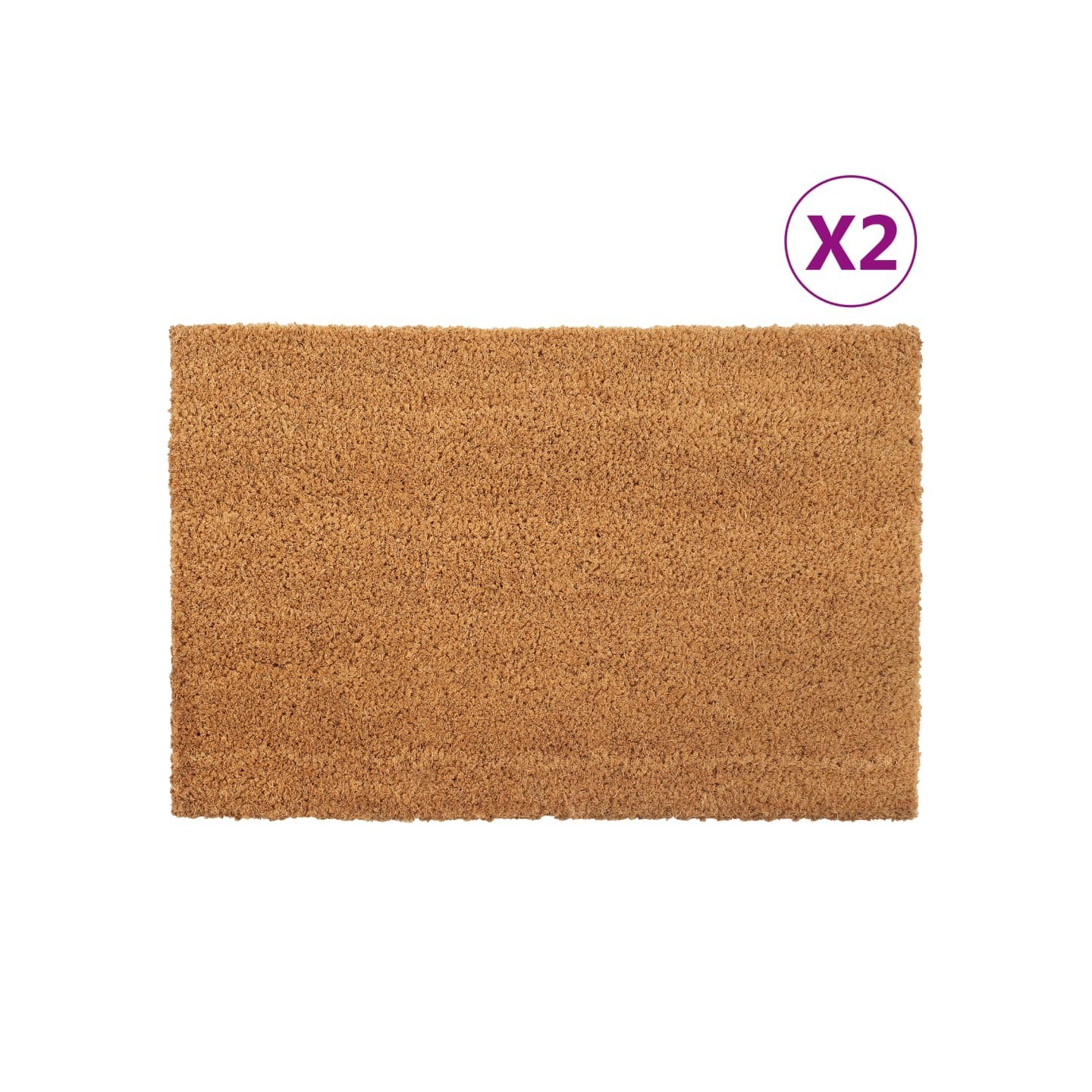 Tapis de porte 2 pcs naturel 40x60 cm fibre de coco touffeté