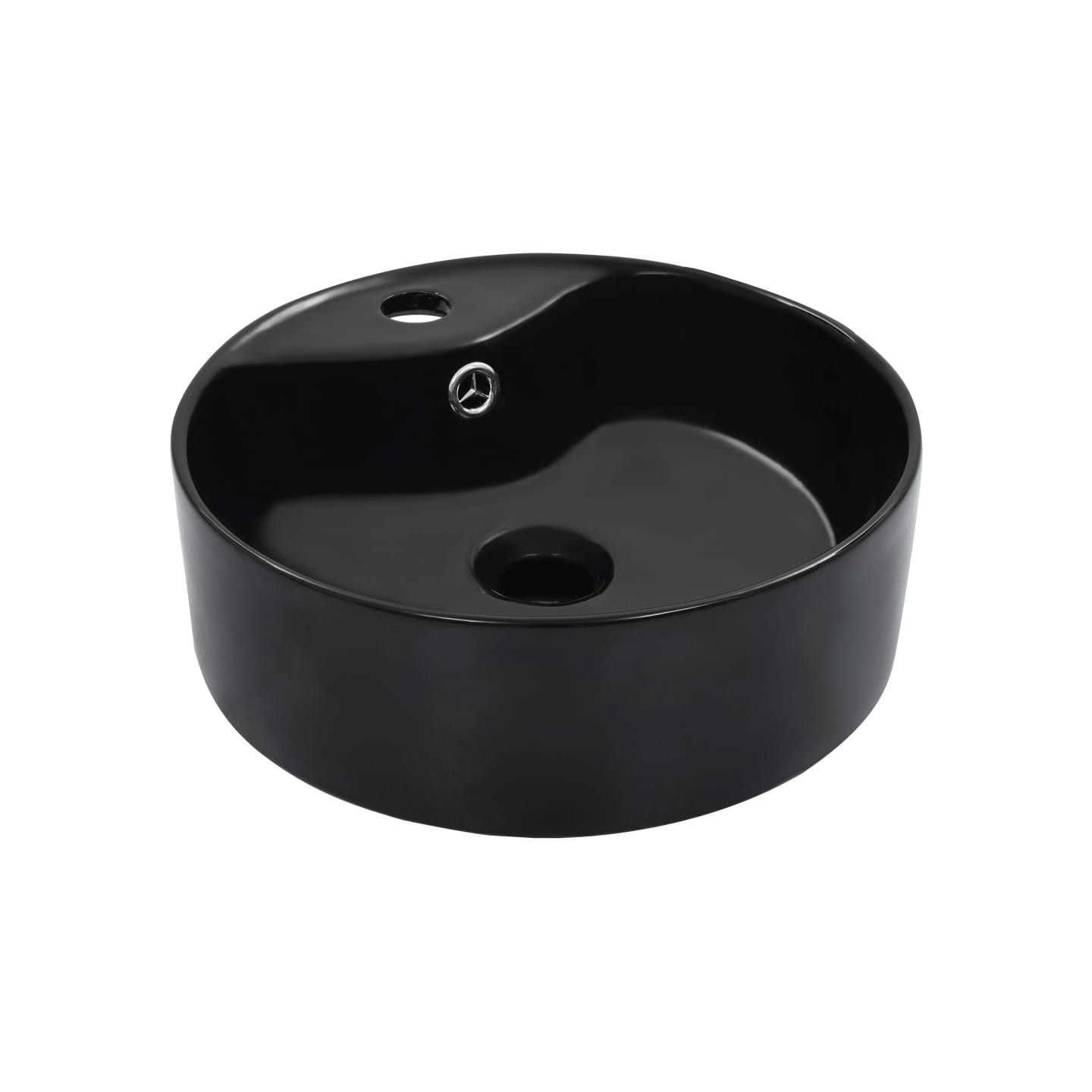 Lavabo avec trop-plein 36x13 cm Céramique Noir
