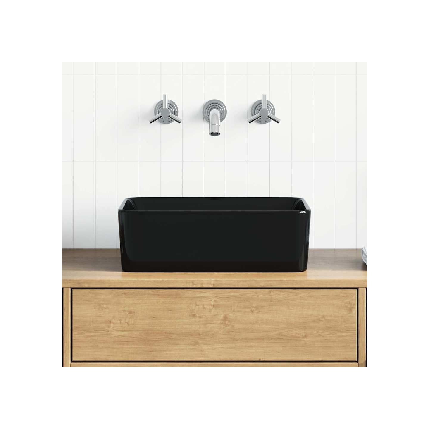 Lavabo 40x30x13 cm Céramique Noir