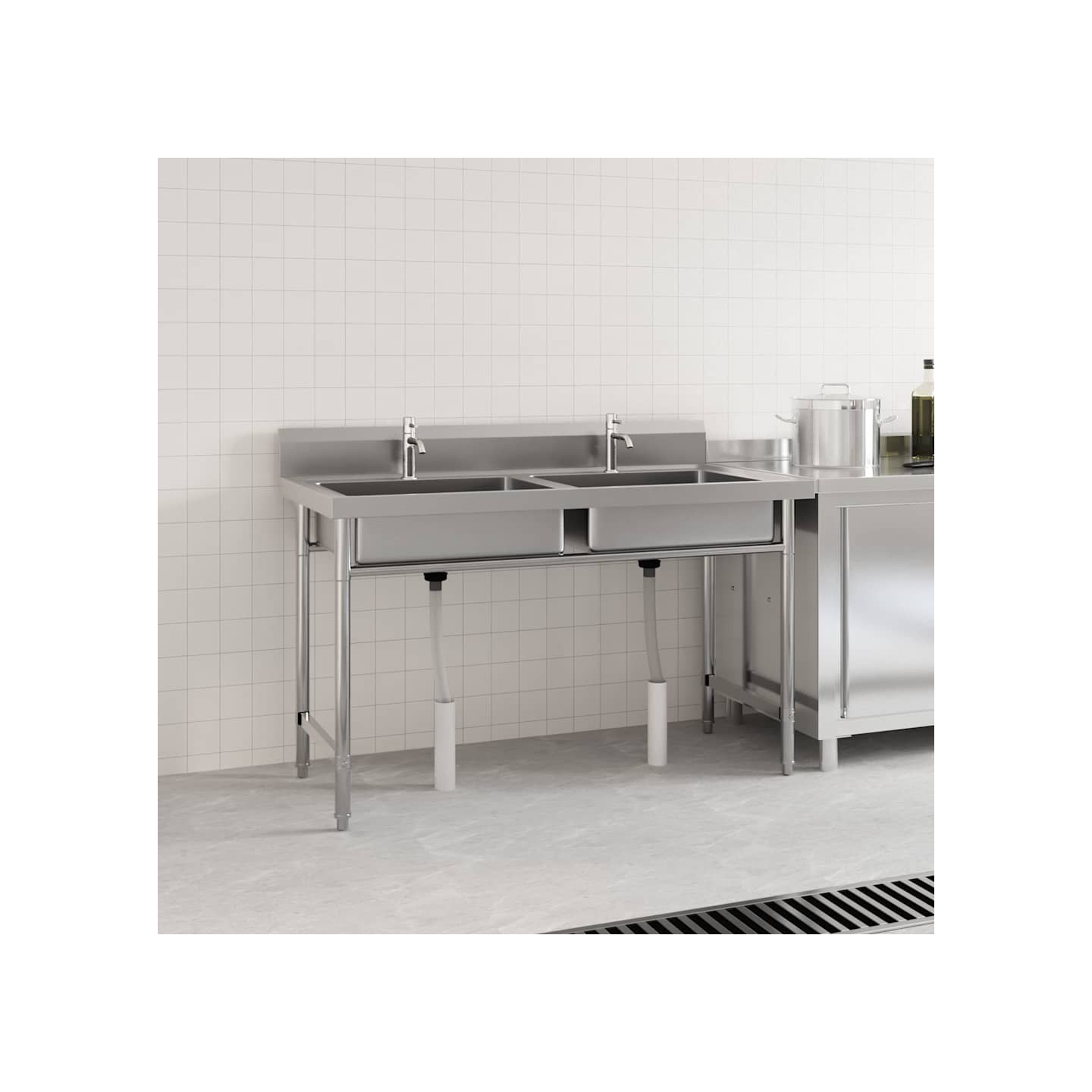Évier de cuisine à lavabo double Acier inoxydable