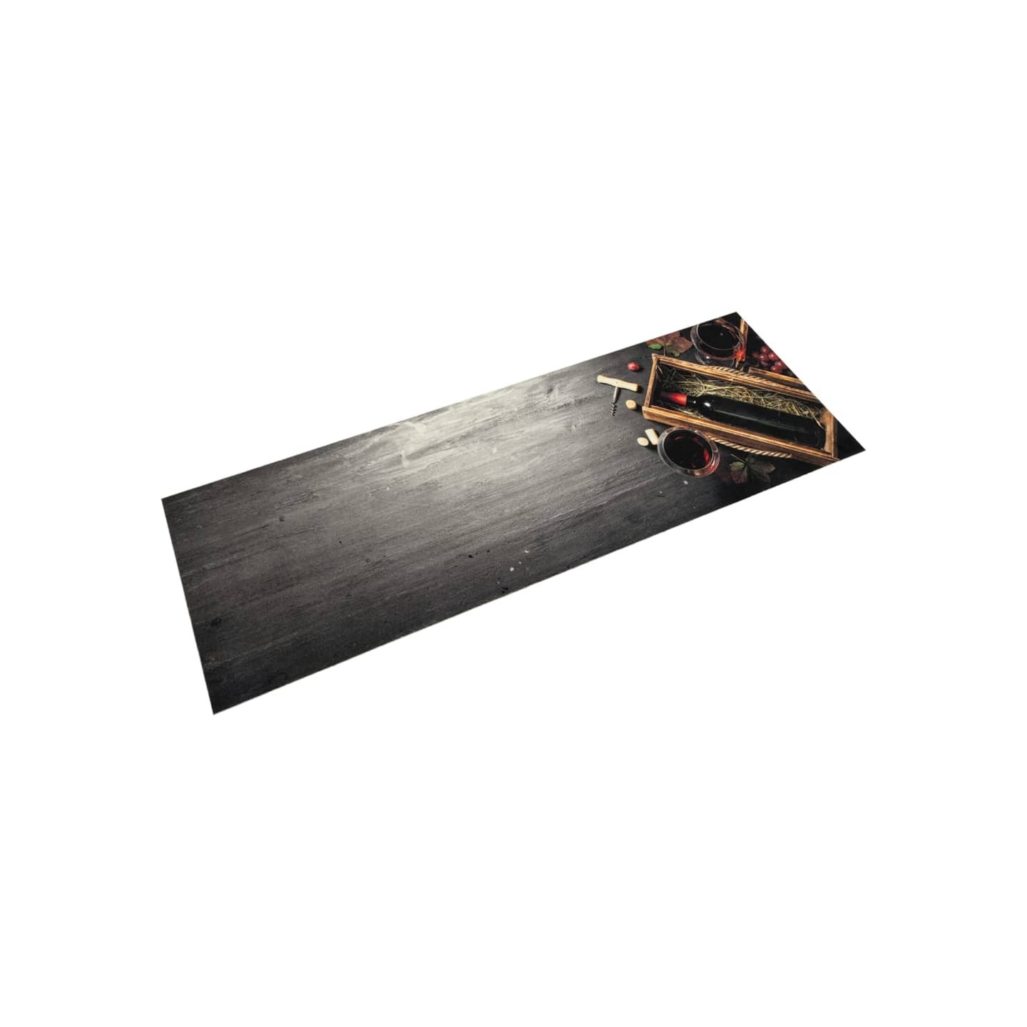 Tapis de cuisine lavable bouteille de vin 45x150 cm velours