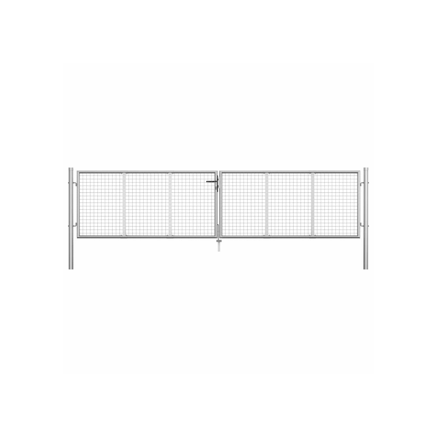 Portail de jardin en acier galvanisé 400 x 75 cm argent