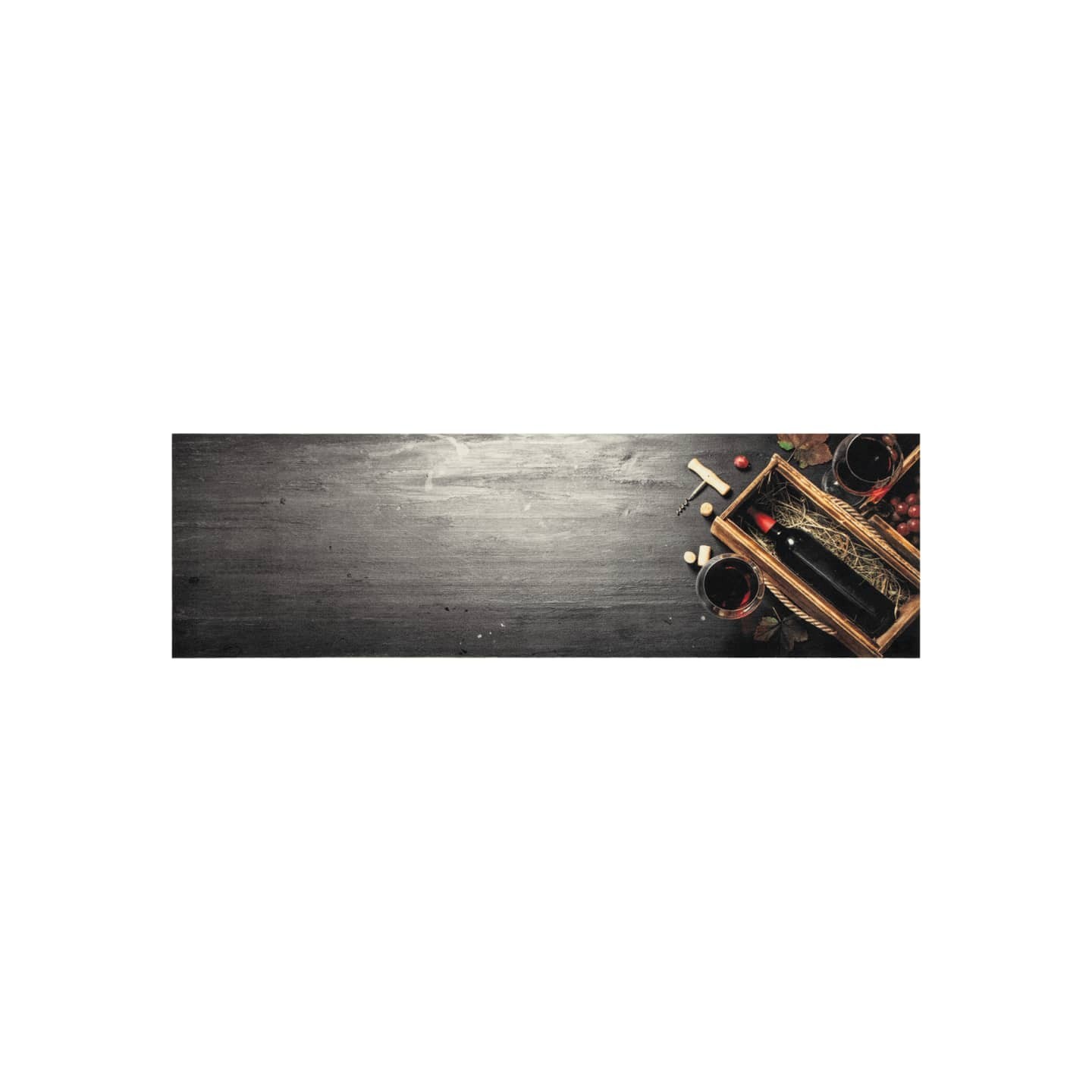 Tapis de cuisine lavable bouteille de vin 45x150 cm velours