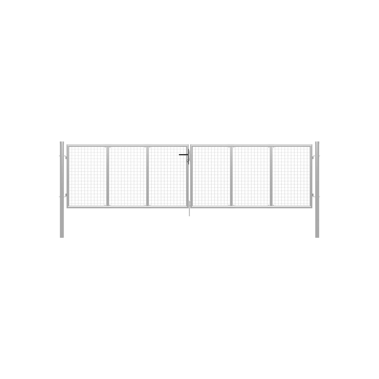 Portail de jardin en acier galvanisé 400 x 100 cm argenté