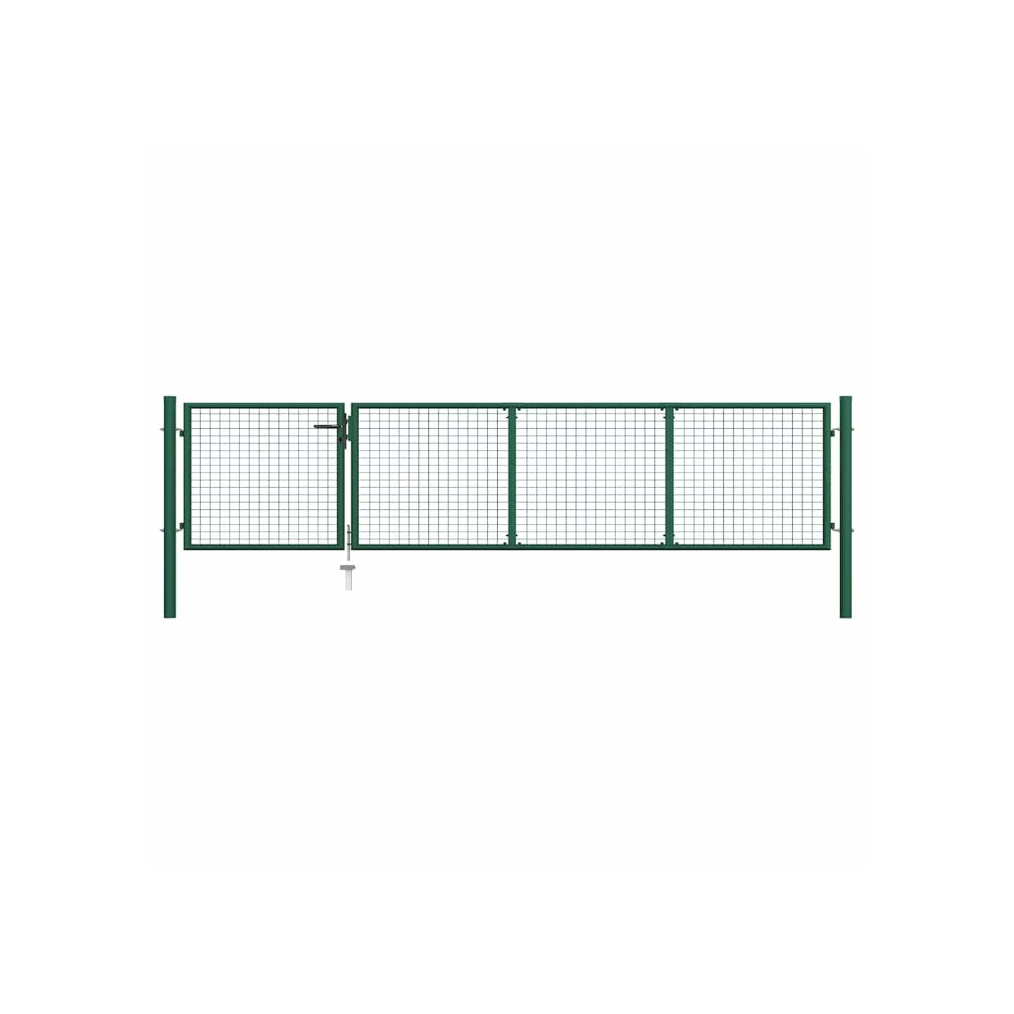 Portail de jardin en acier vert 350 x 75 cm
