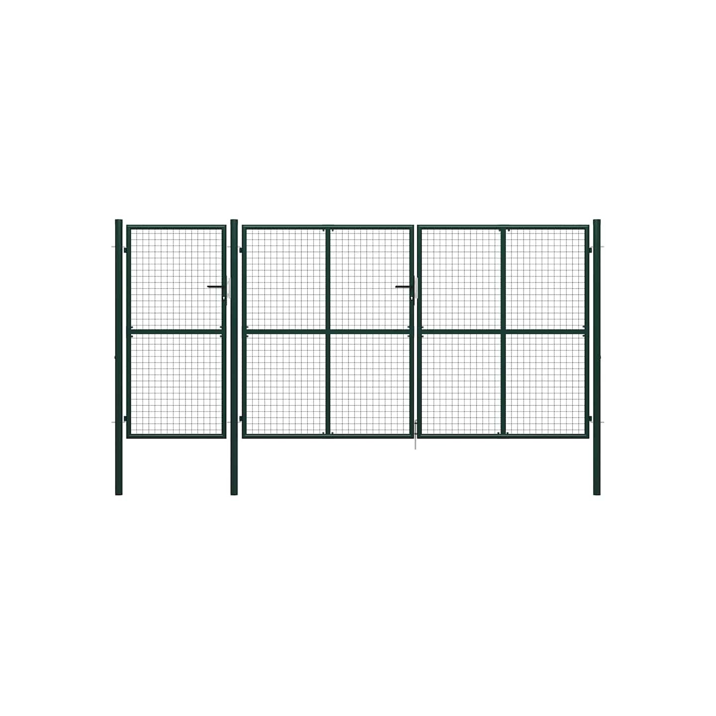 Portail de jardin en acier vert 400 x 200 cm