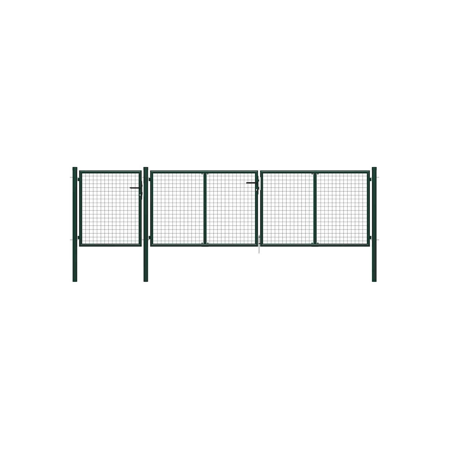 Portail de jardin en acier vert 400 x 75 cm