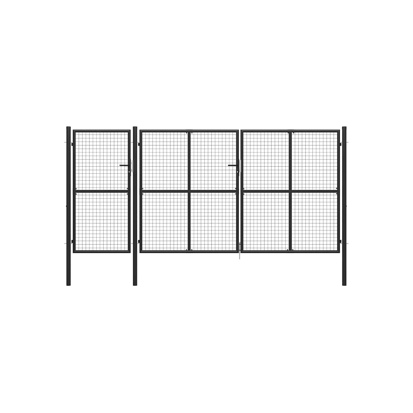 Portail de jardin en acier 400 x 150 cm anthracite