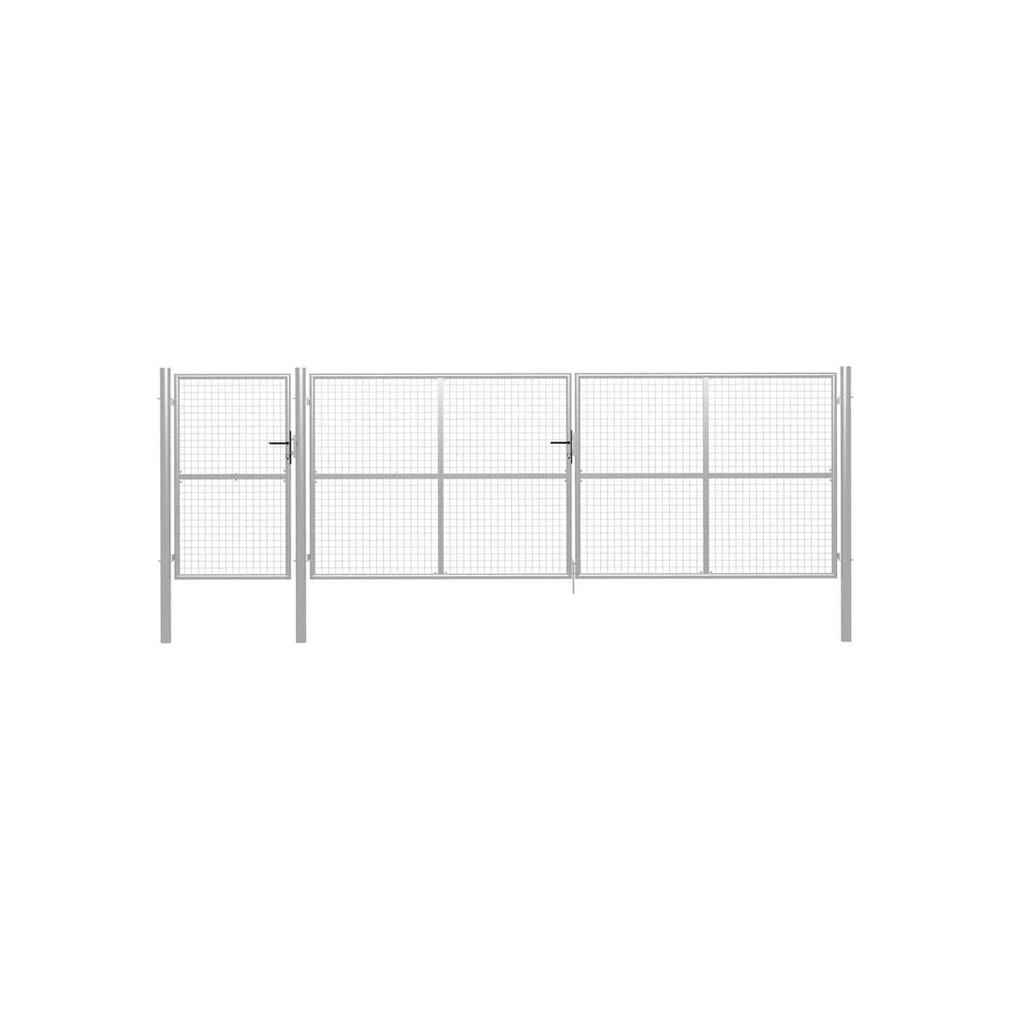 Portail de jardin en acier 500 x 150 cm argenté
