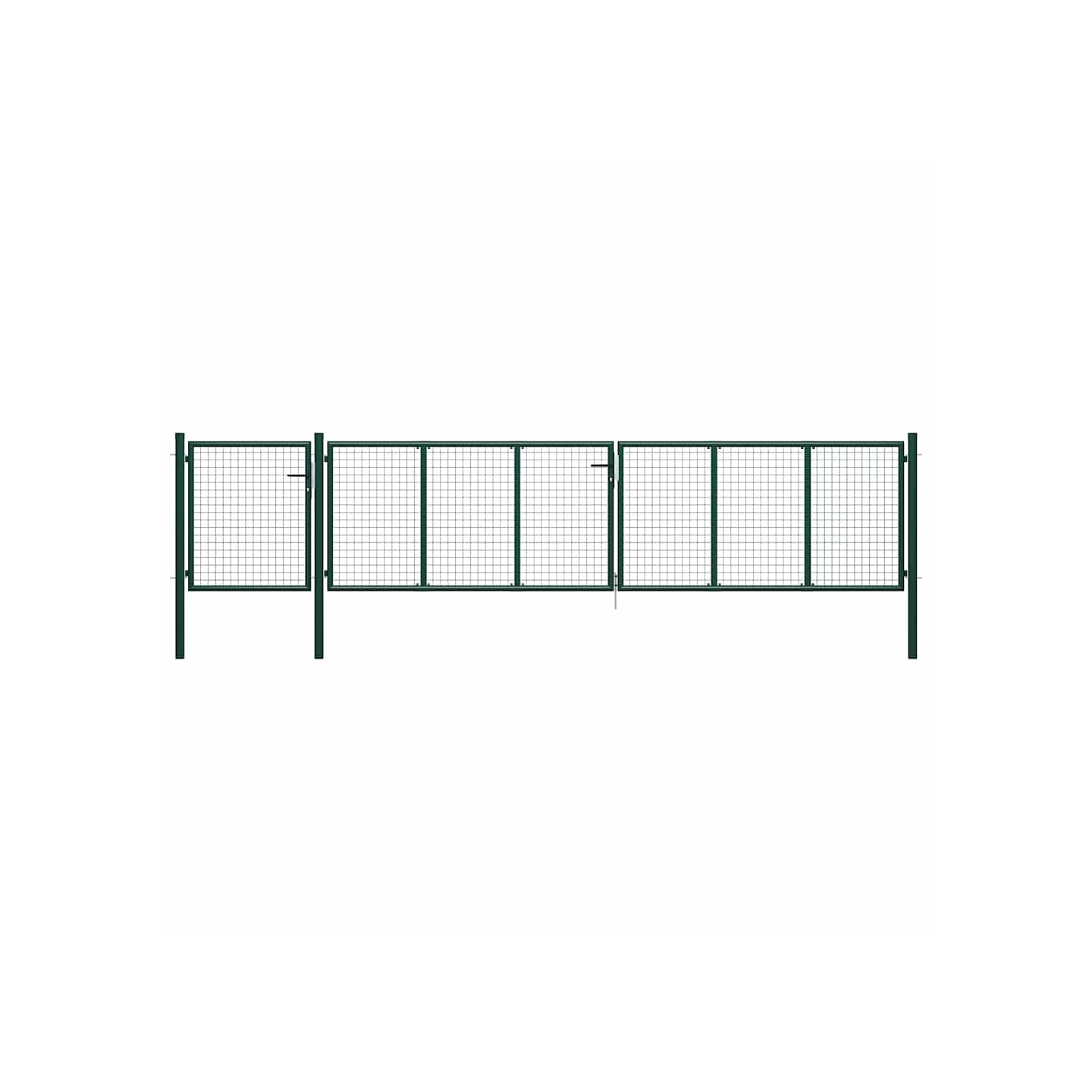 Portail de jardin en acier vert 500 x 100 cm