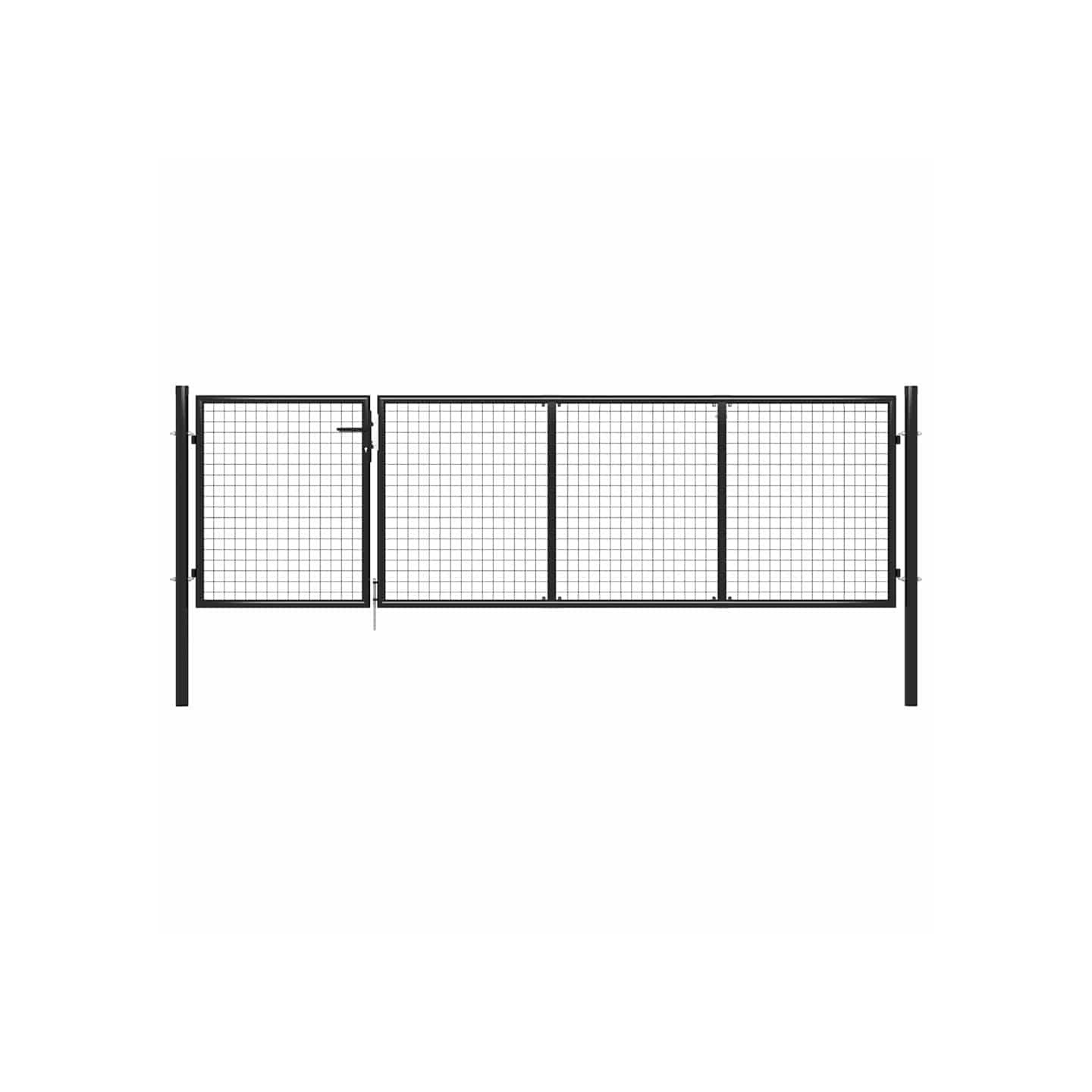 Portail de jardin en acier 350 x 100 cm anthracite