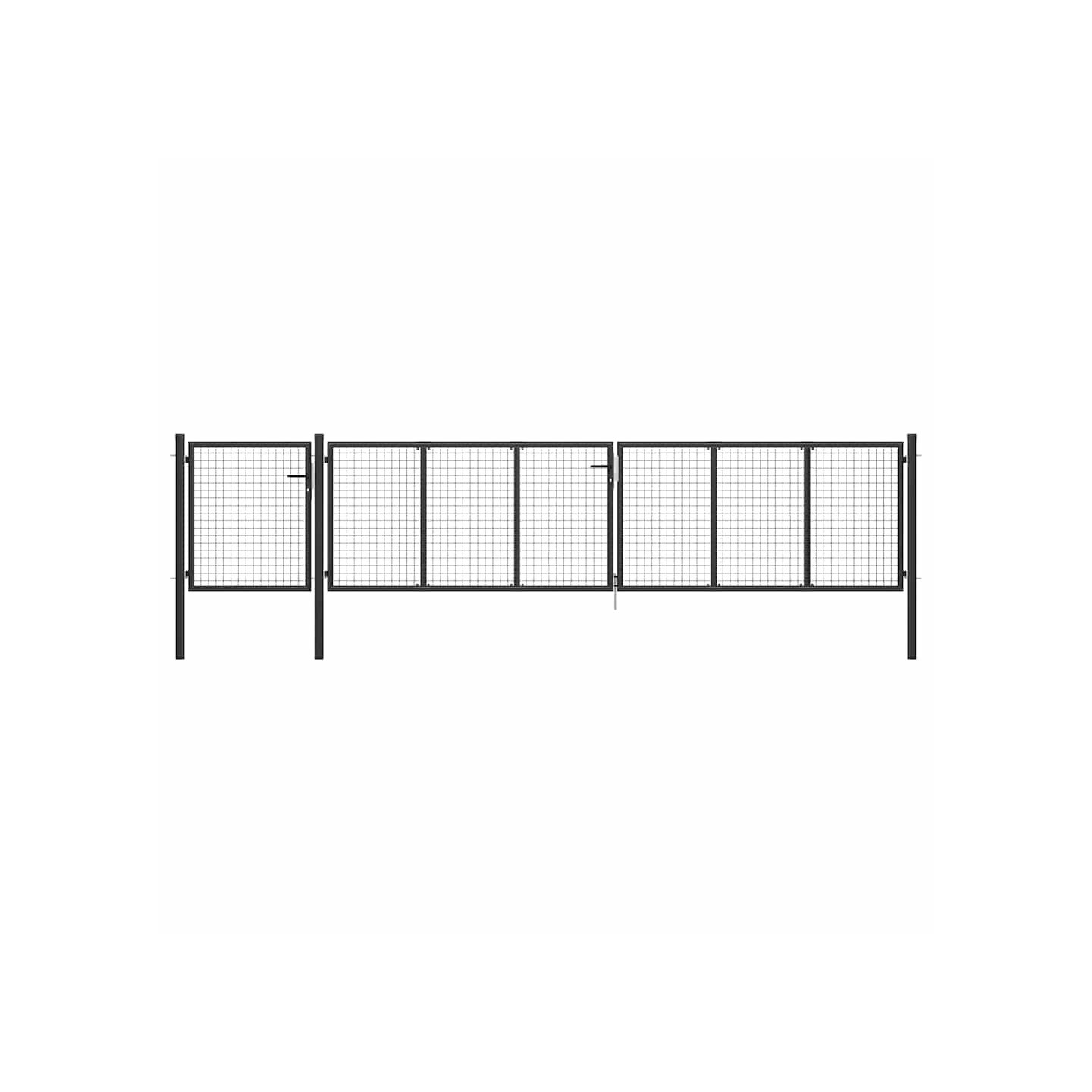 Portail de jardin en acier 500 x 75 cm anthracite