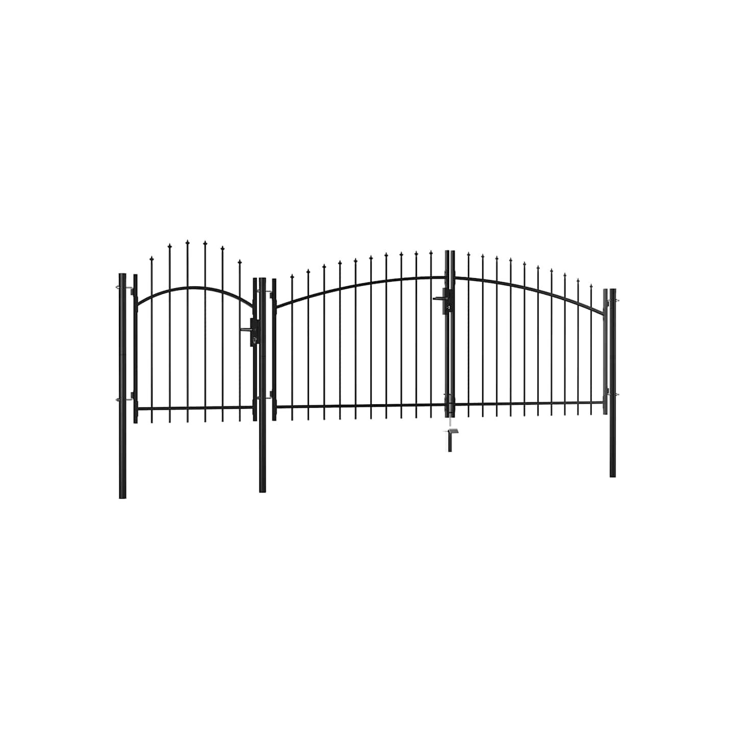 Portail de jardin Woerden acier 1x4 m noir