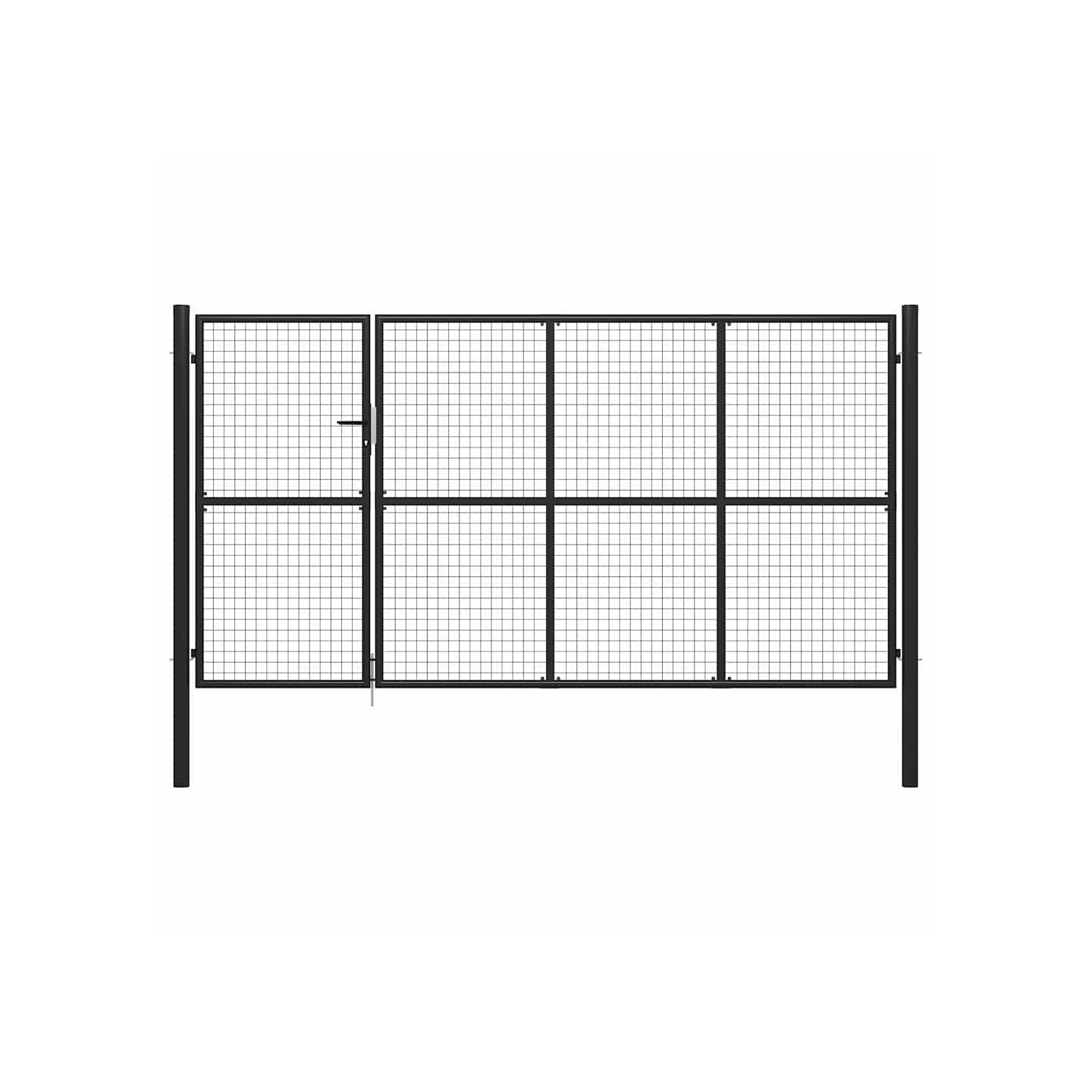 Portail de jardin en acier 350 x 150 cm anthracite