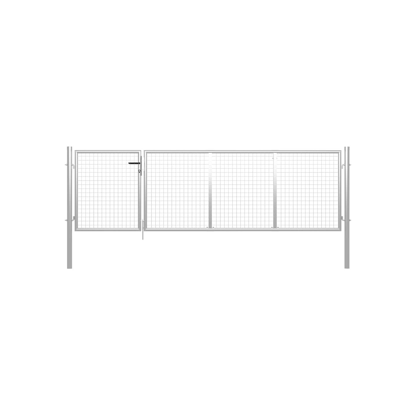 Portail de jardin en acier 350 x 75 cm argenté