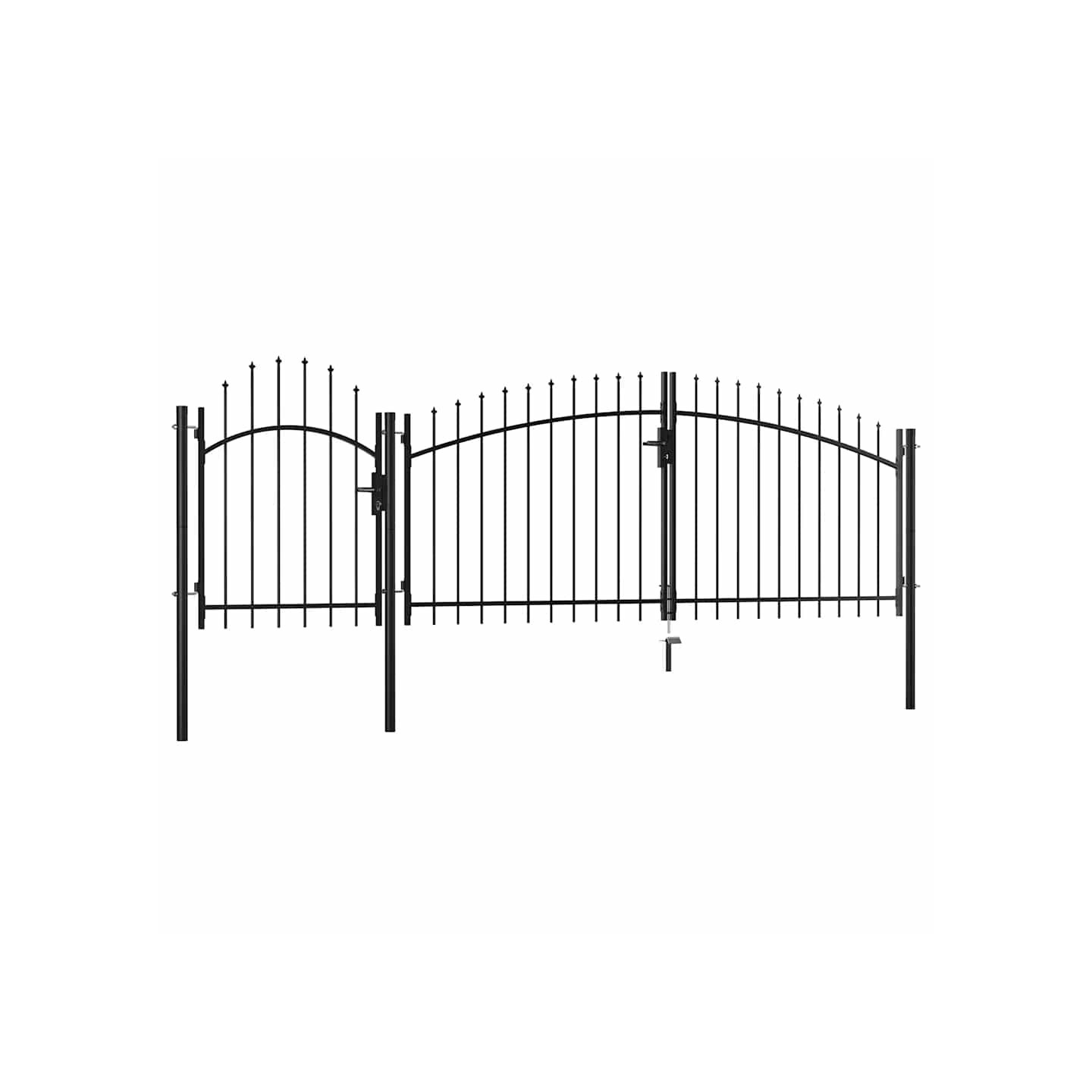 Portail de jardin Woerden en acier noir 1,25 m x 4 m