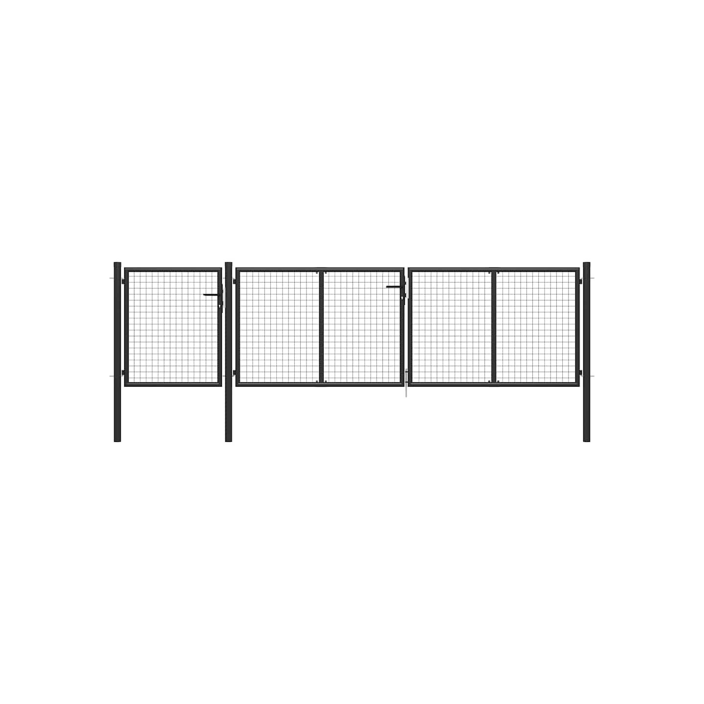 Portail de jardin en acier 400 x 75 cm anthracite
