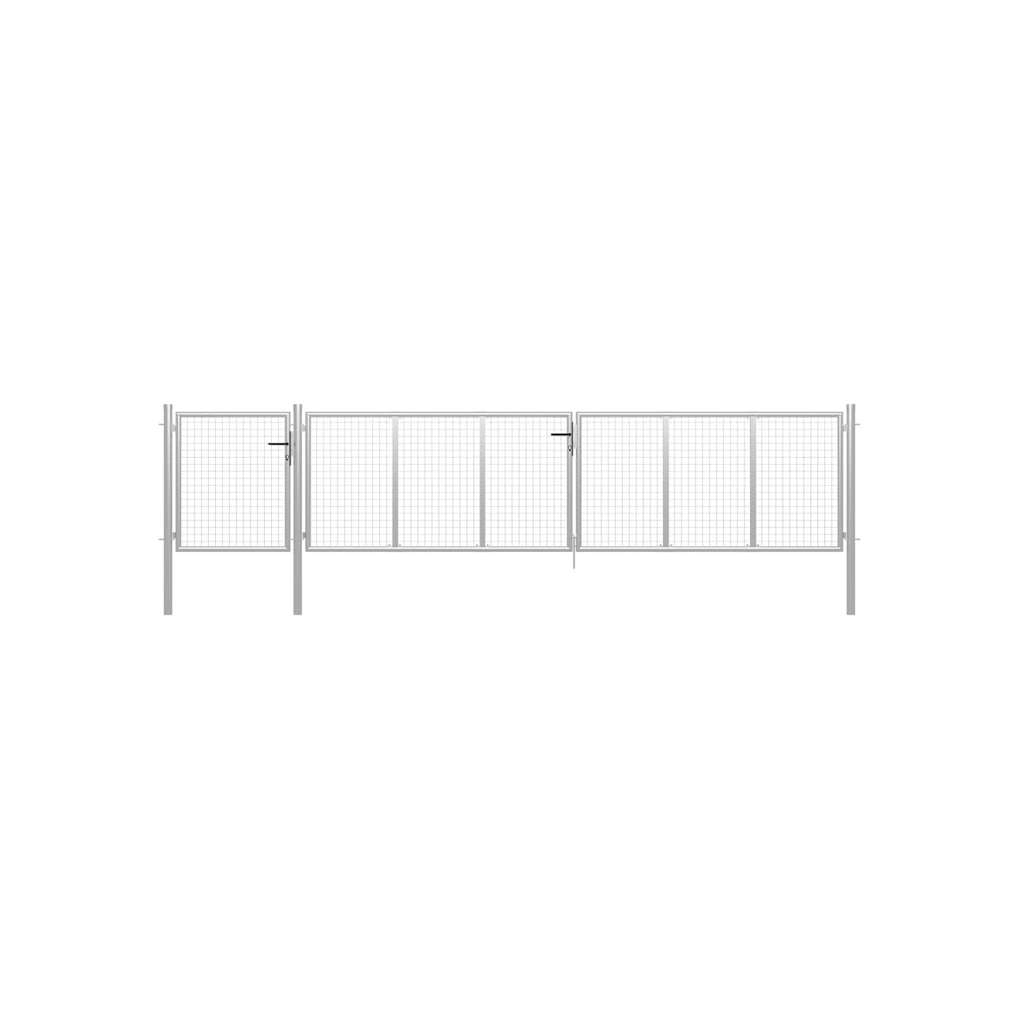 Portail de jardin en acier 500 x 75 cm argenté