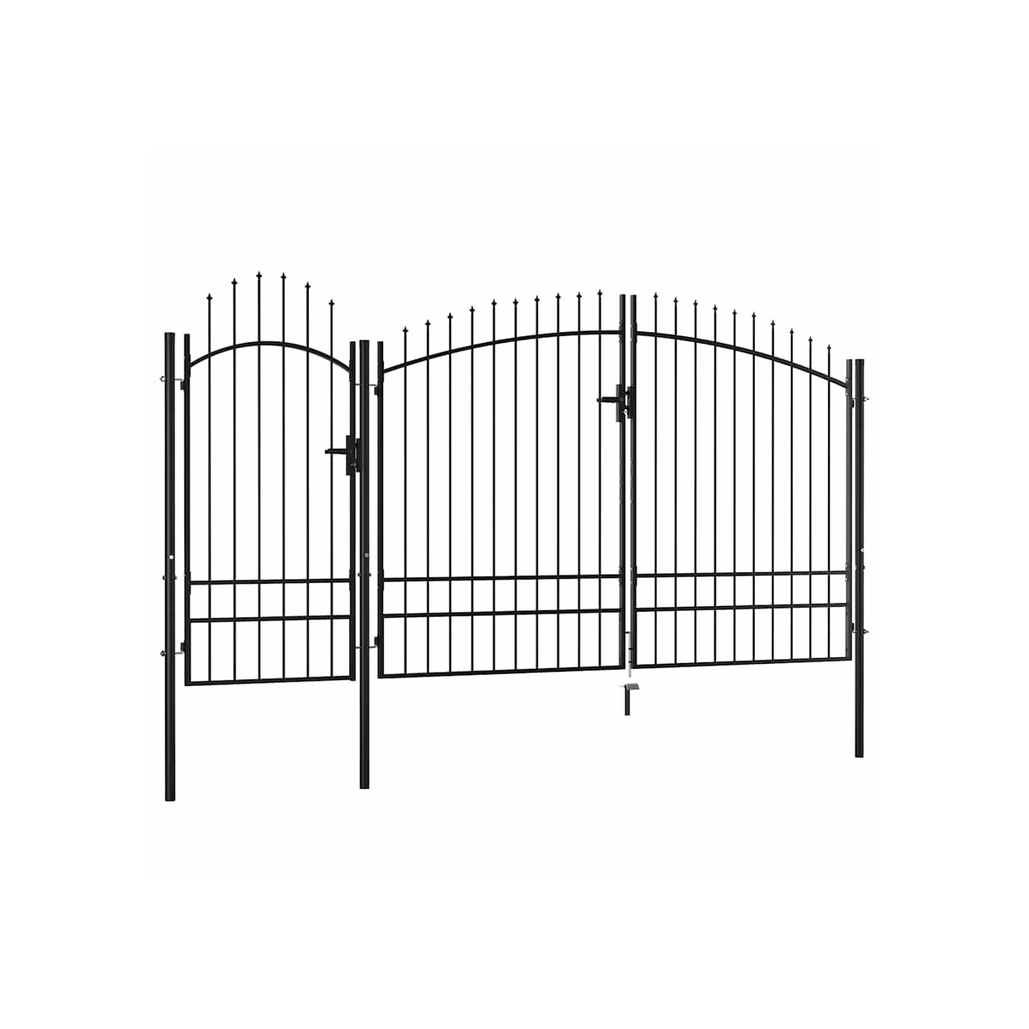 Portail de jardin Woerden en acier noir 1,95 m x 4 m