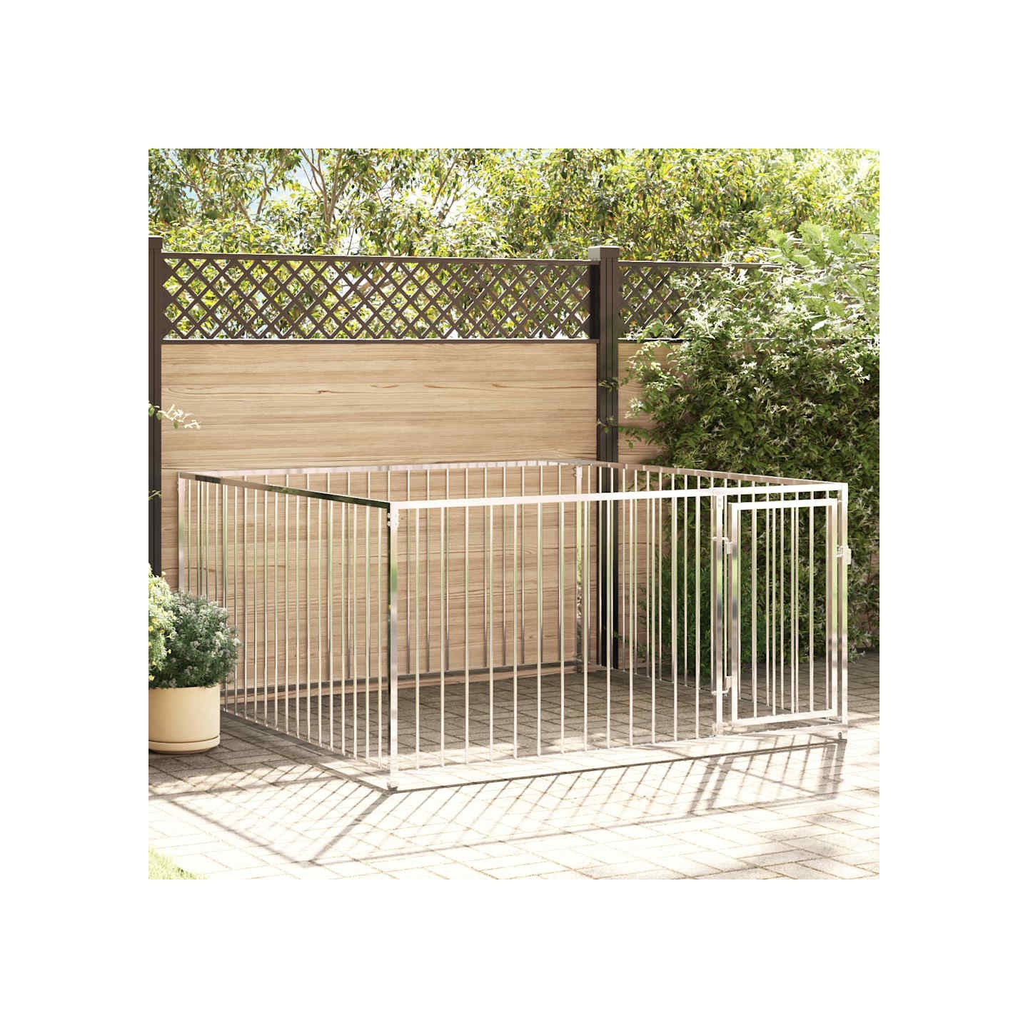 Chenil d'extérieur pour chiens 200 x 200 x 100 cm