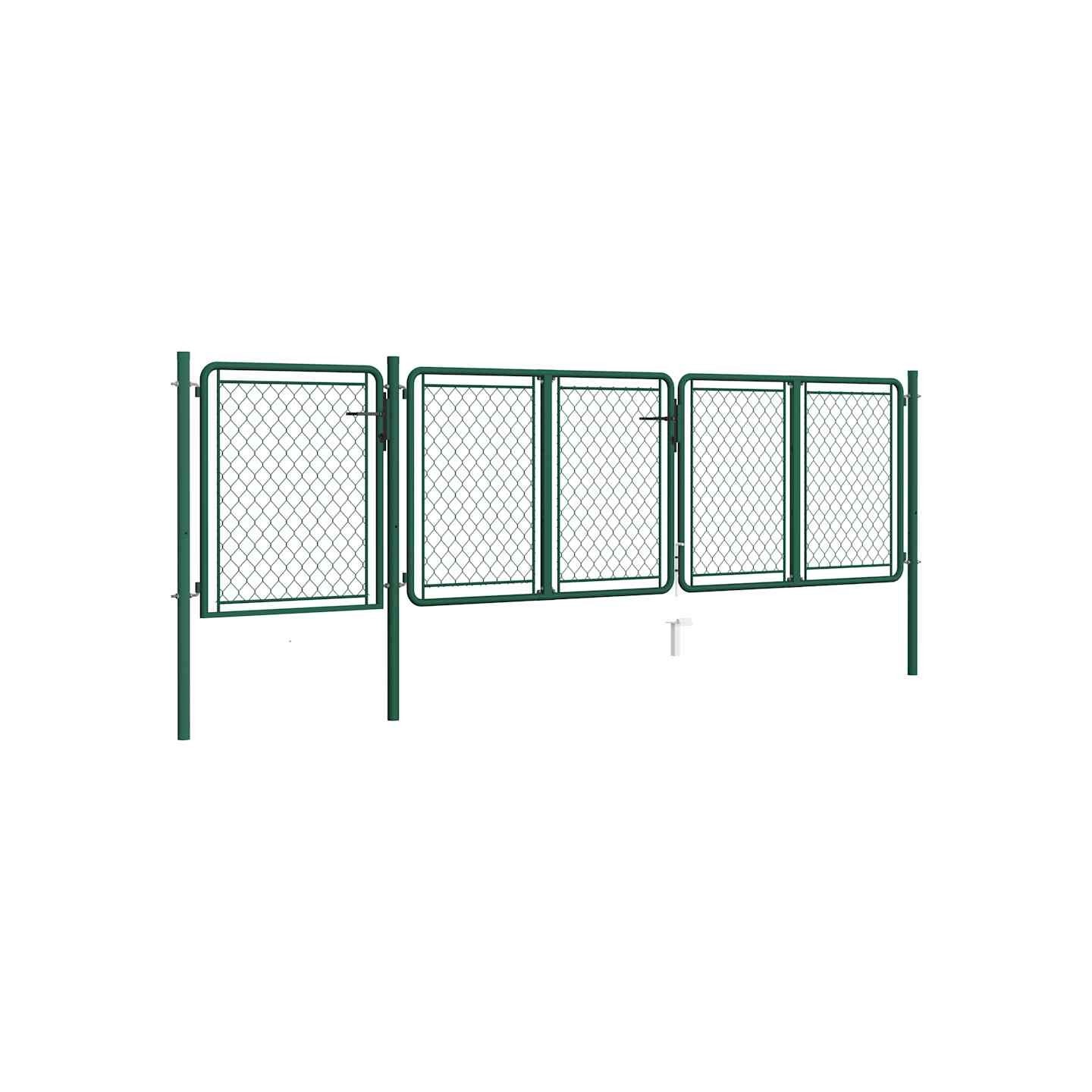 Portail de jardin en acier vert 400 x 75 cm