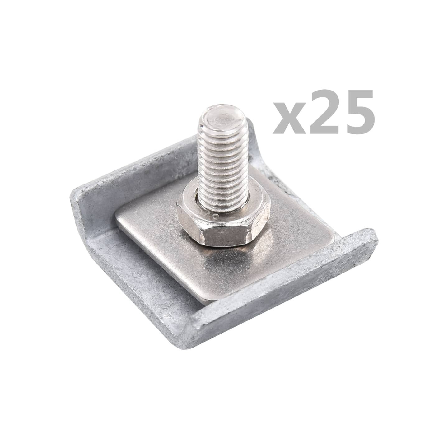 Ensemble de 25 connecteurs de tapis de grille Argenté