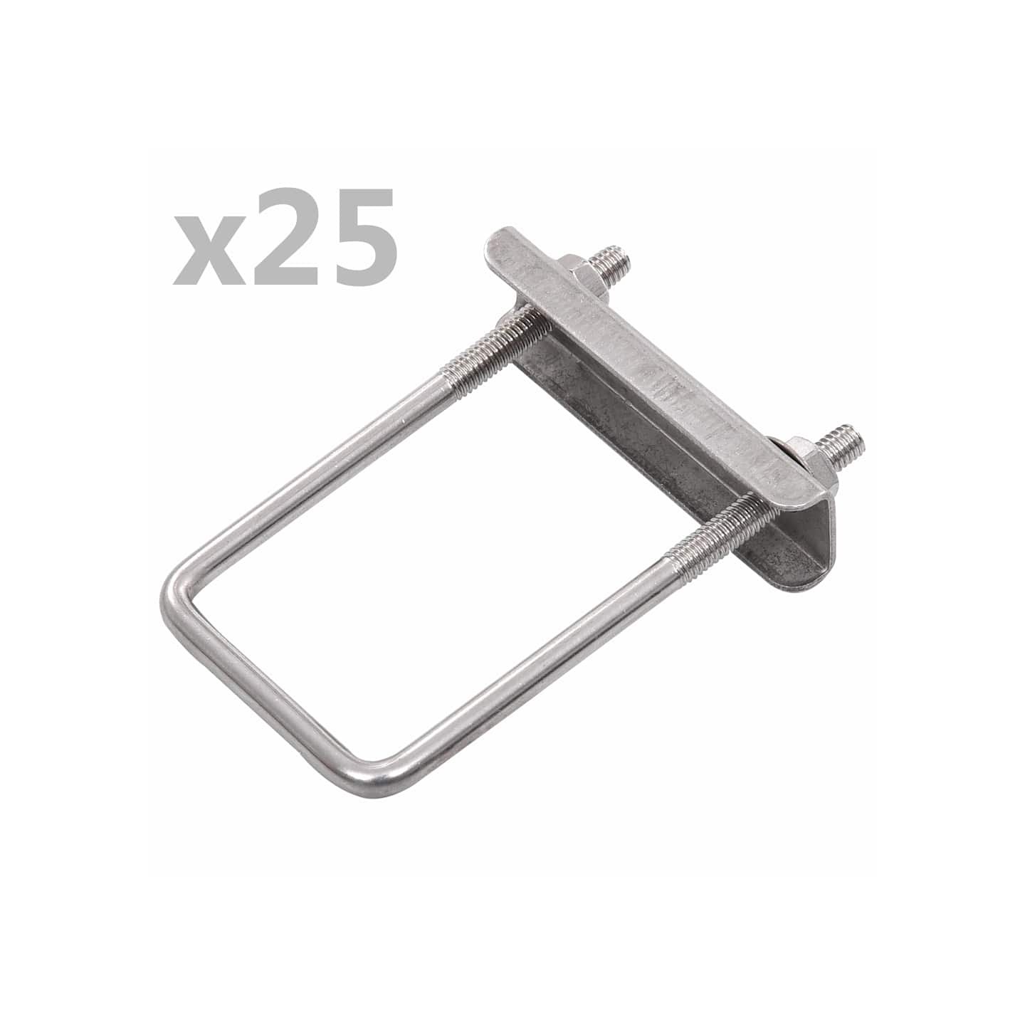 Ensemble de 25 connecteurs en U pour poteau de clôture 60x40 mm