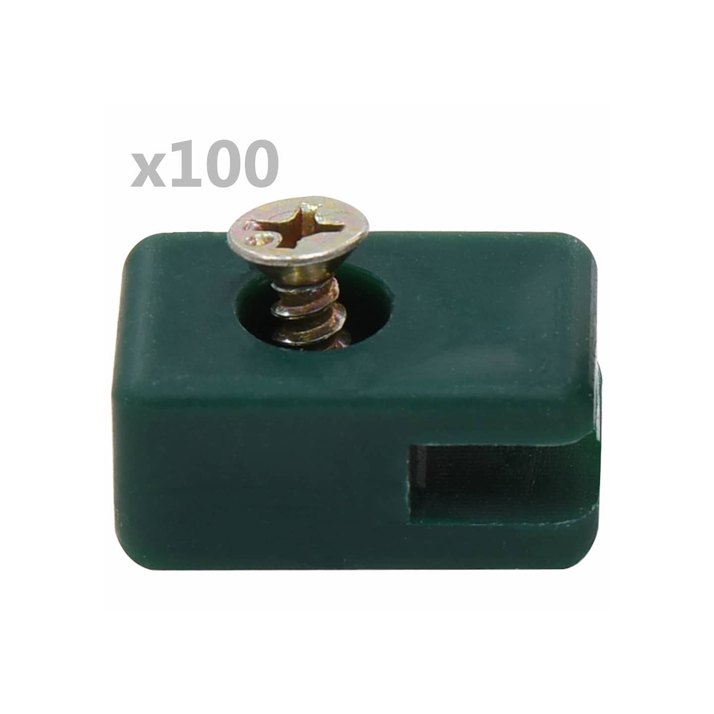 Ensemble de 100 supports de fil de clôture avec vis Vert
