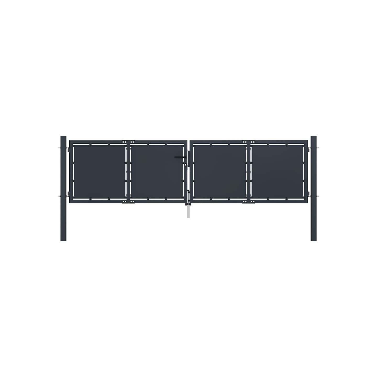 Portail de jardin en acier 300 x 75 cm anthracite