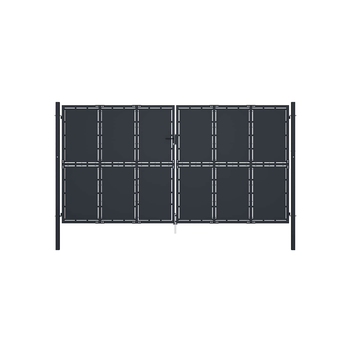 Portail de jardin en acier 400 x 175 cm anthracite