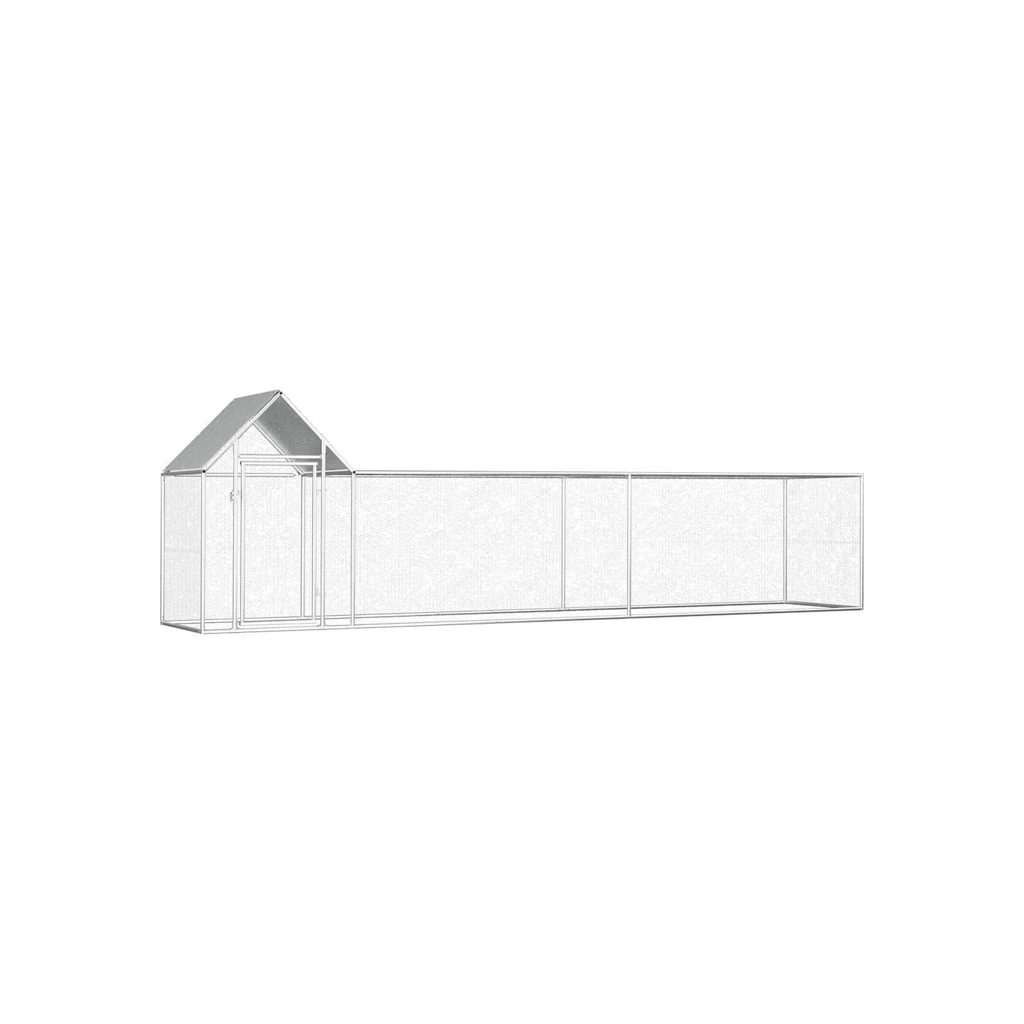 Poulailler 5 x 1 x 1,5 m Acier galvanisé