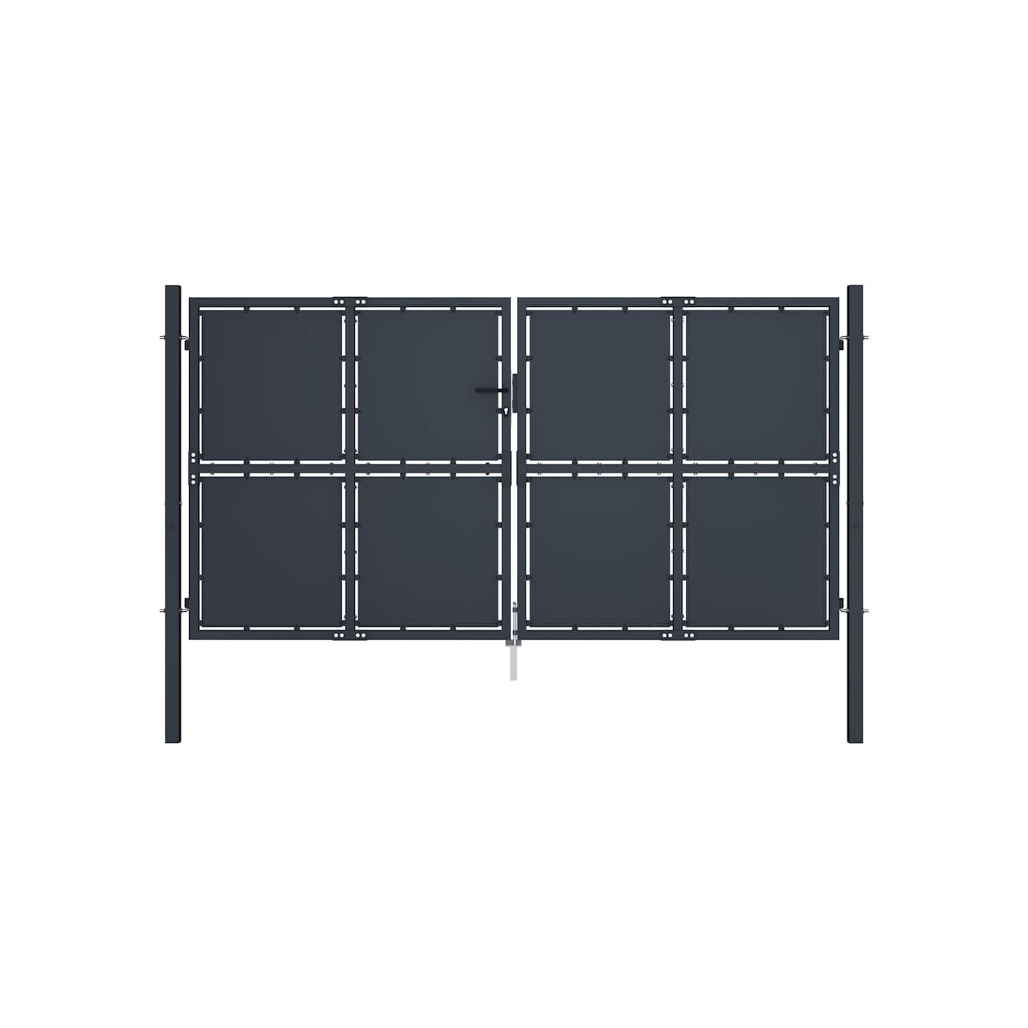 Portail de jardin en acier 300 x 150 cm anthracite