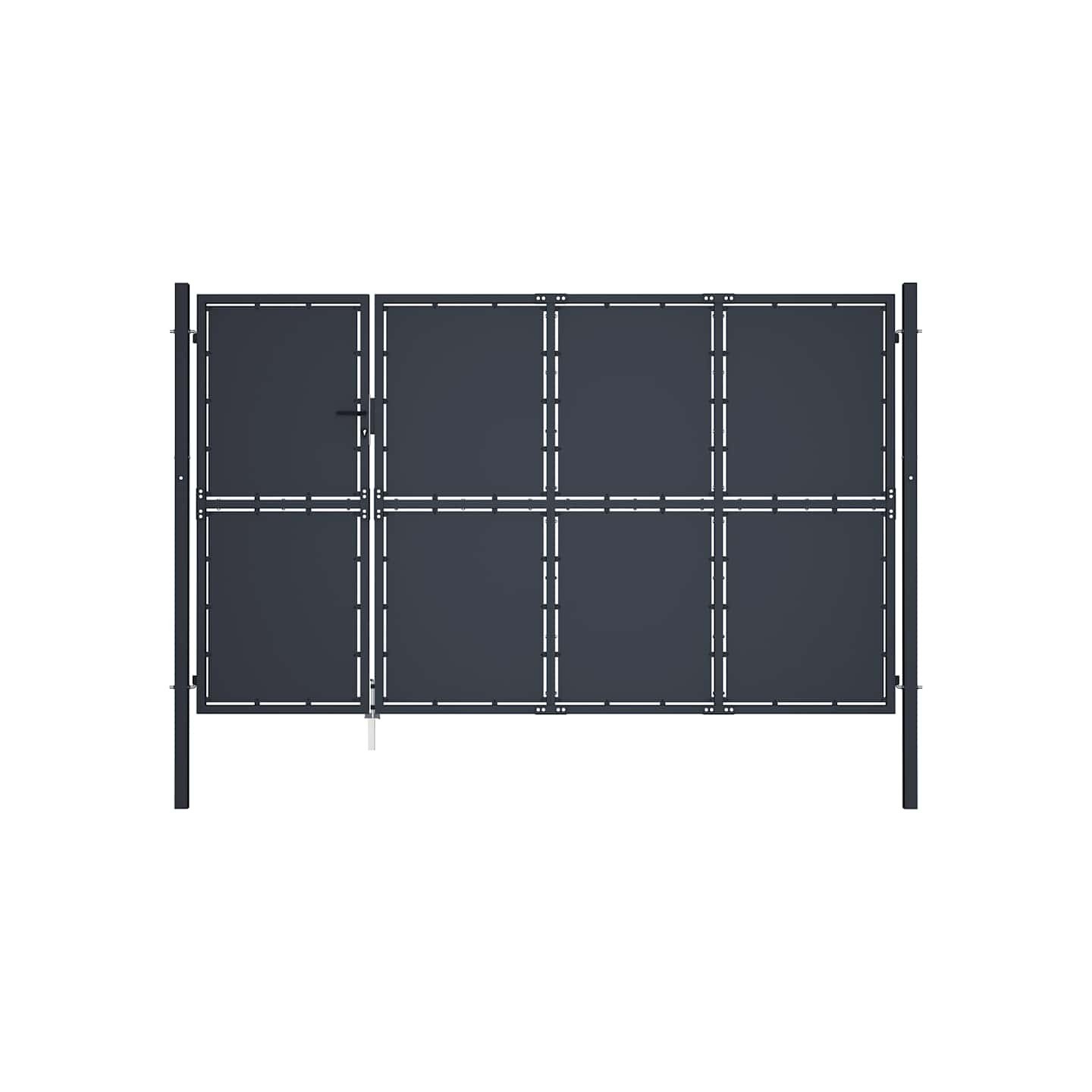 Portail de jardin en acier 350 x 200 cm anthracite