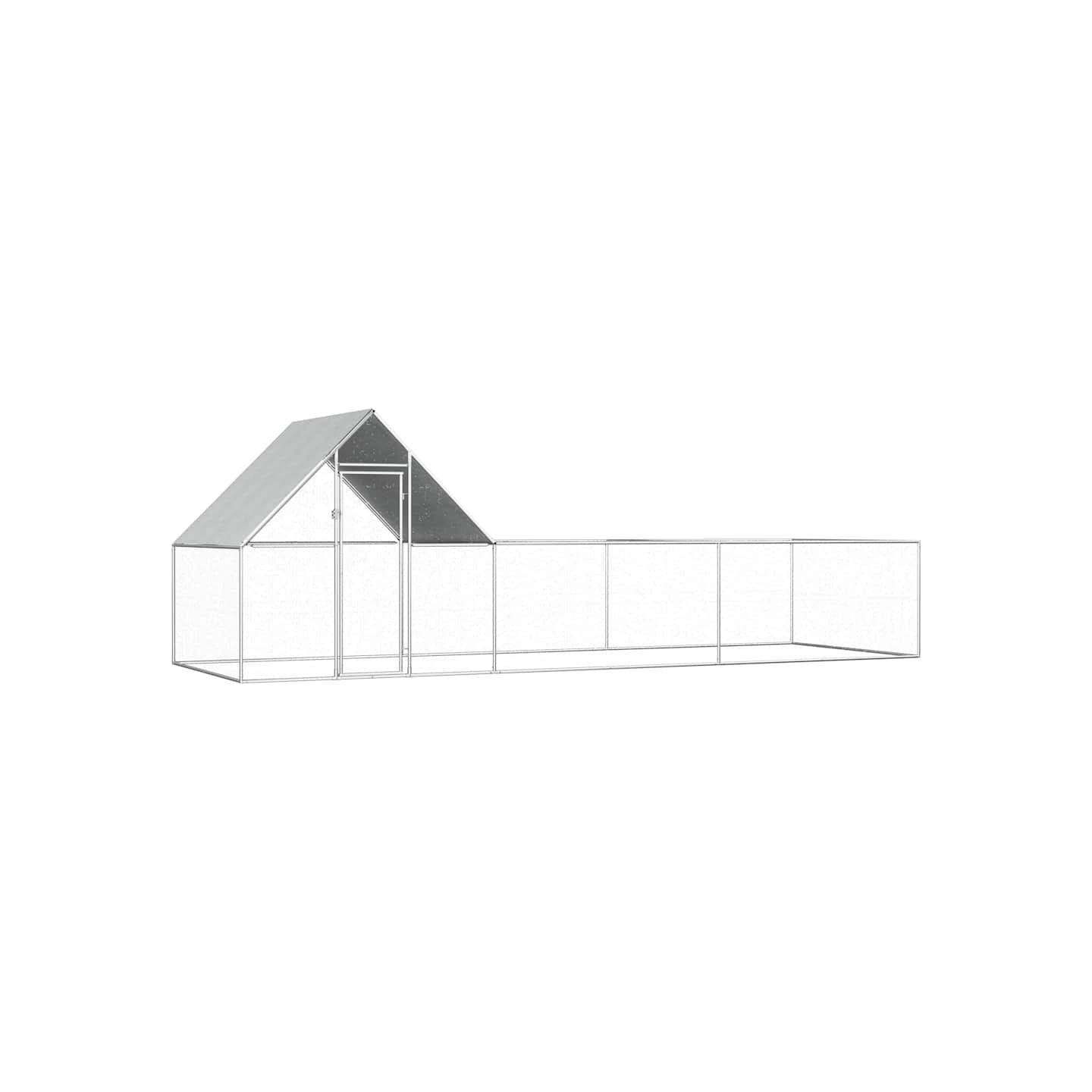 Poulailler 6 x 2 x 2 m Acier galvanisé