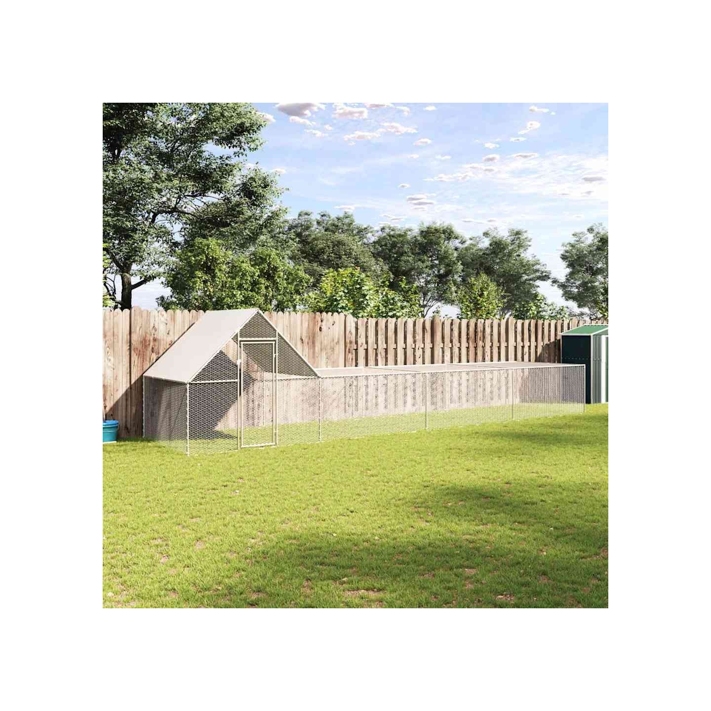 Poulailler 8 x 2 x 2 m Acier galvanisé
