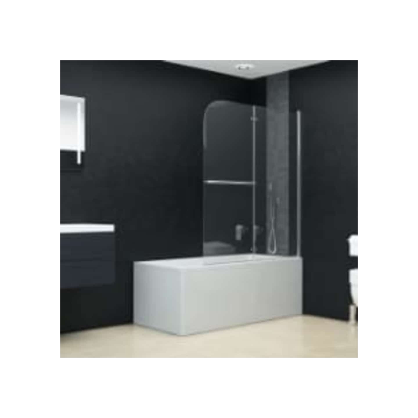 Cabine de douche pliable 2 panneaux ESG 120x140 cm