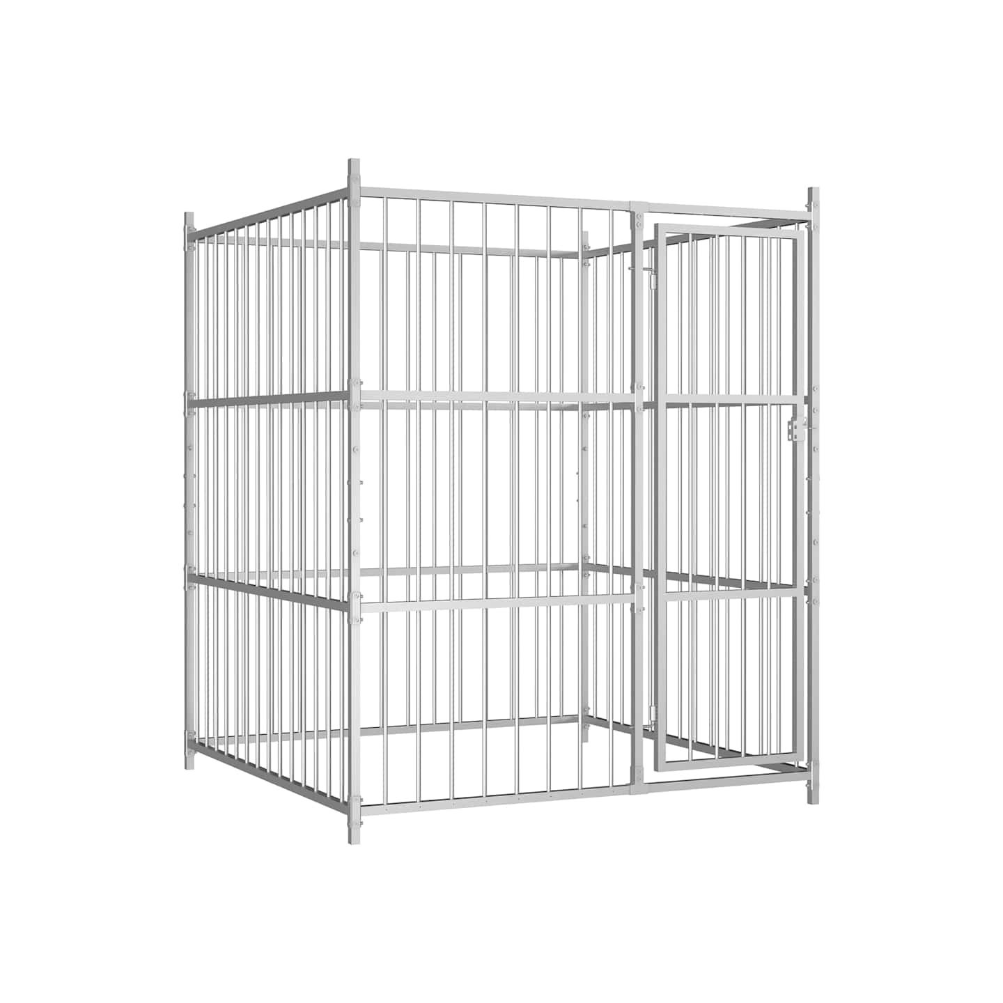 Chenil d'extérieur pour chiens 150 x 150 x 185 cm