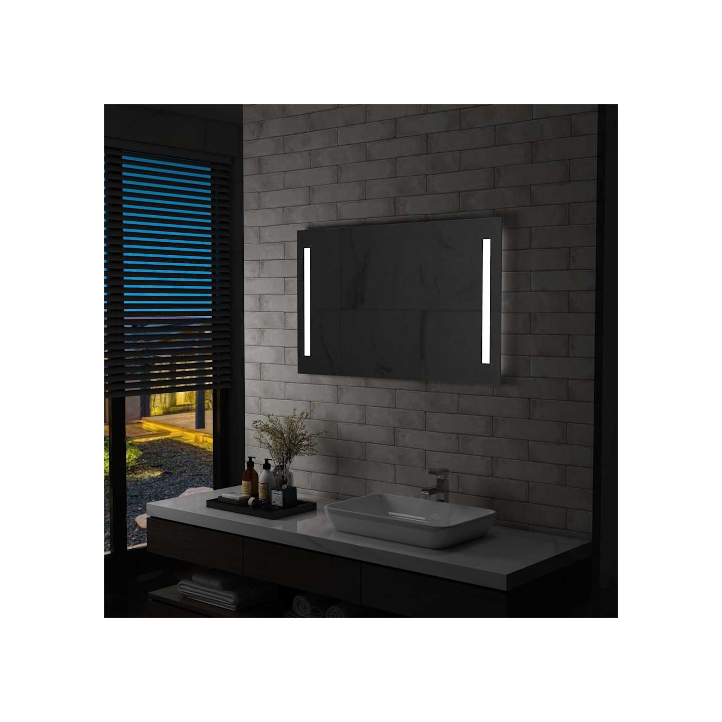 Miroir mural à LED pour salle de bains 100x60 cm