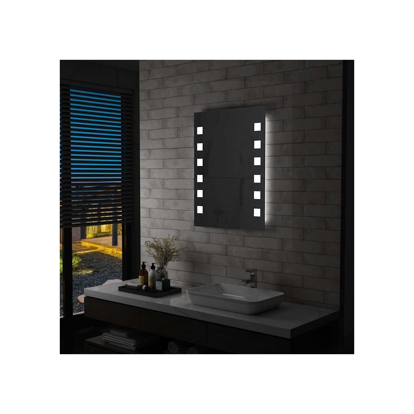 Miroir mural à LED pour salle de bains 60x80 cm