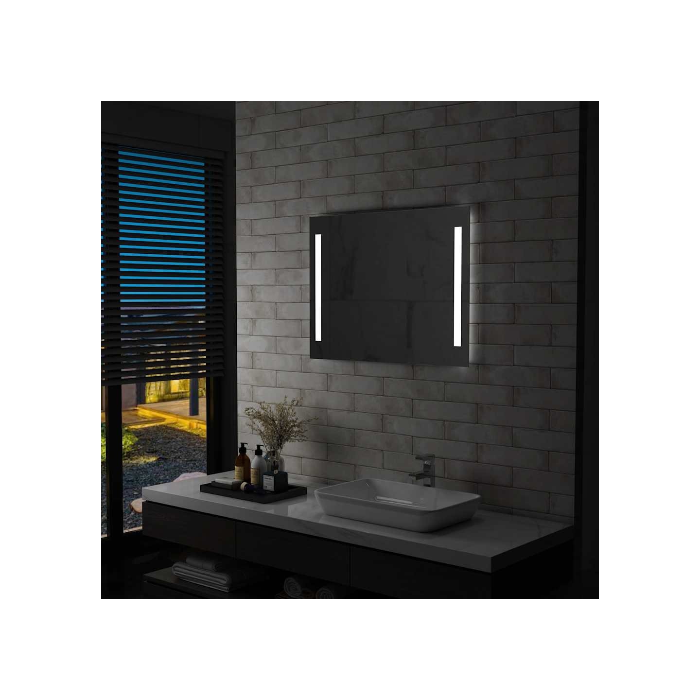 Miroir mural à LED pour salle de bains 80x60 cm