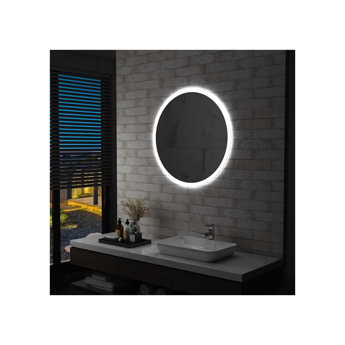 Miroir à LED pour salle de bain 80 cm
