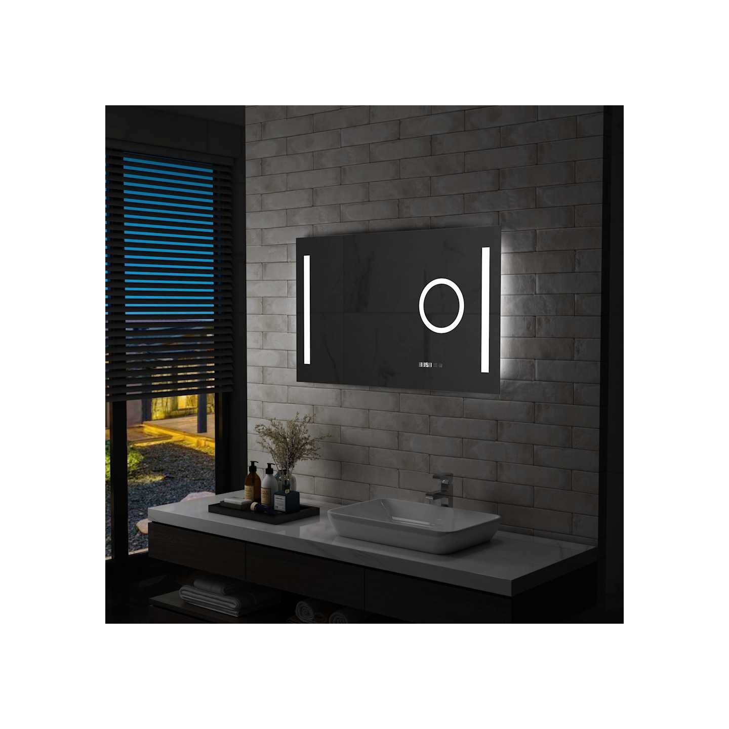 Miroir mural à LED de salle de bain et capteur tactile 100x60cm