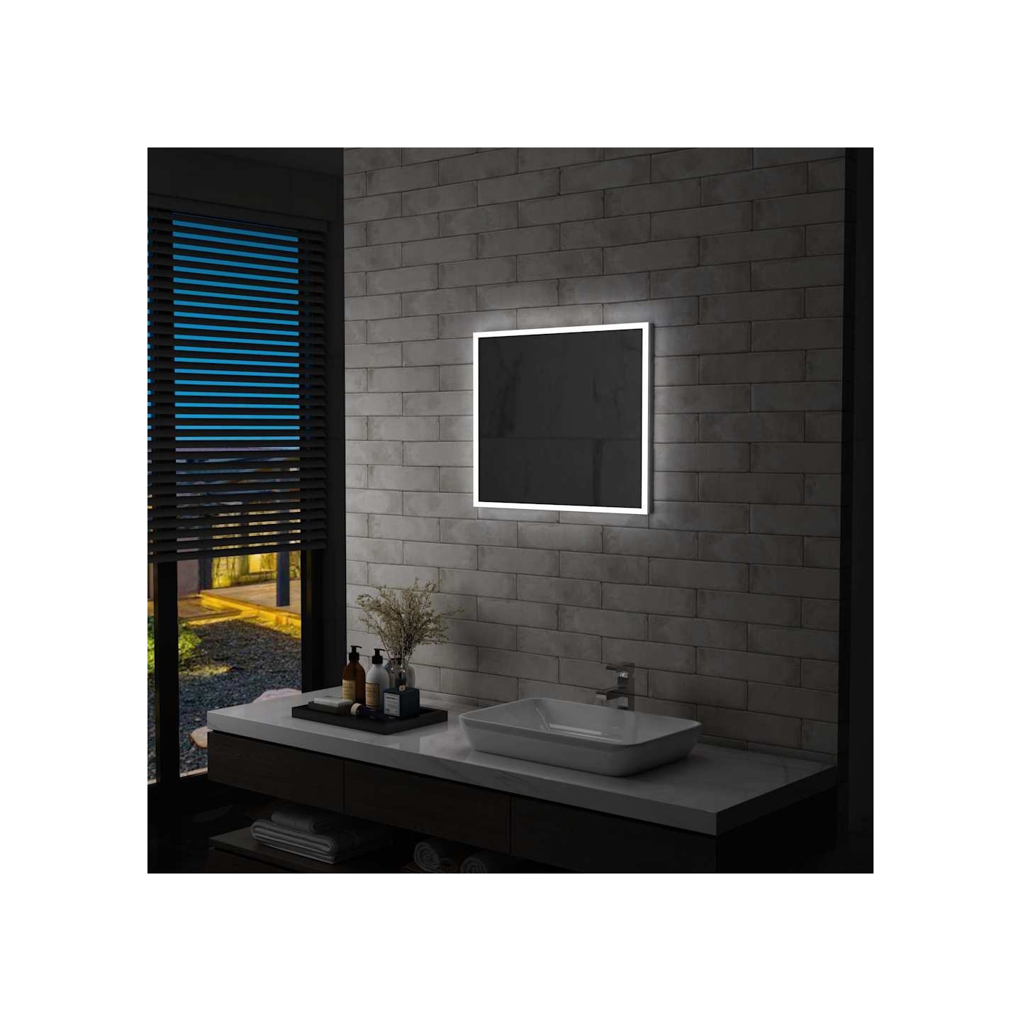 Miroir mural à LED pour salle de bains 60x50 cm
