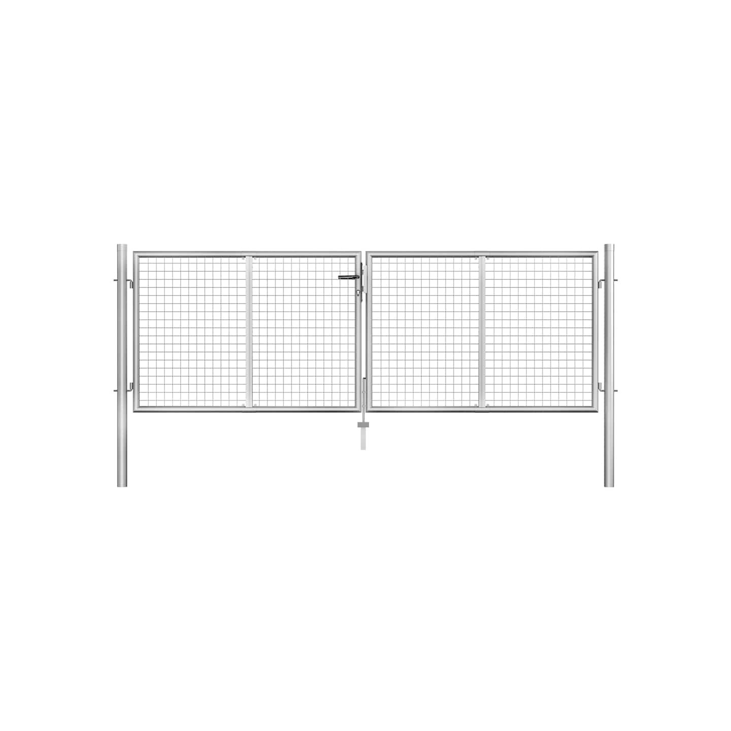 Portail de jardin en acier galvanisé 306x75 cm argent