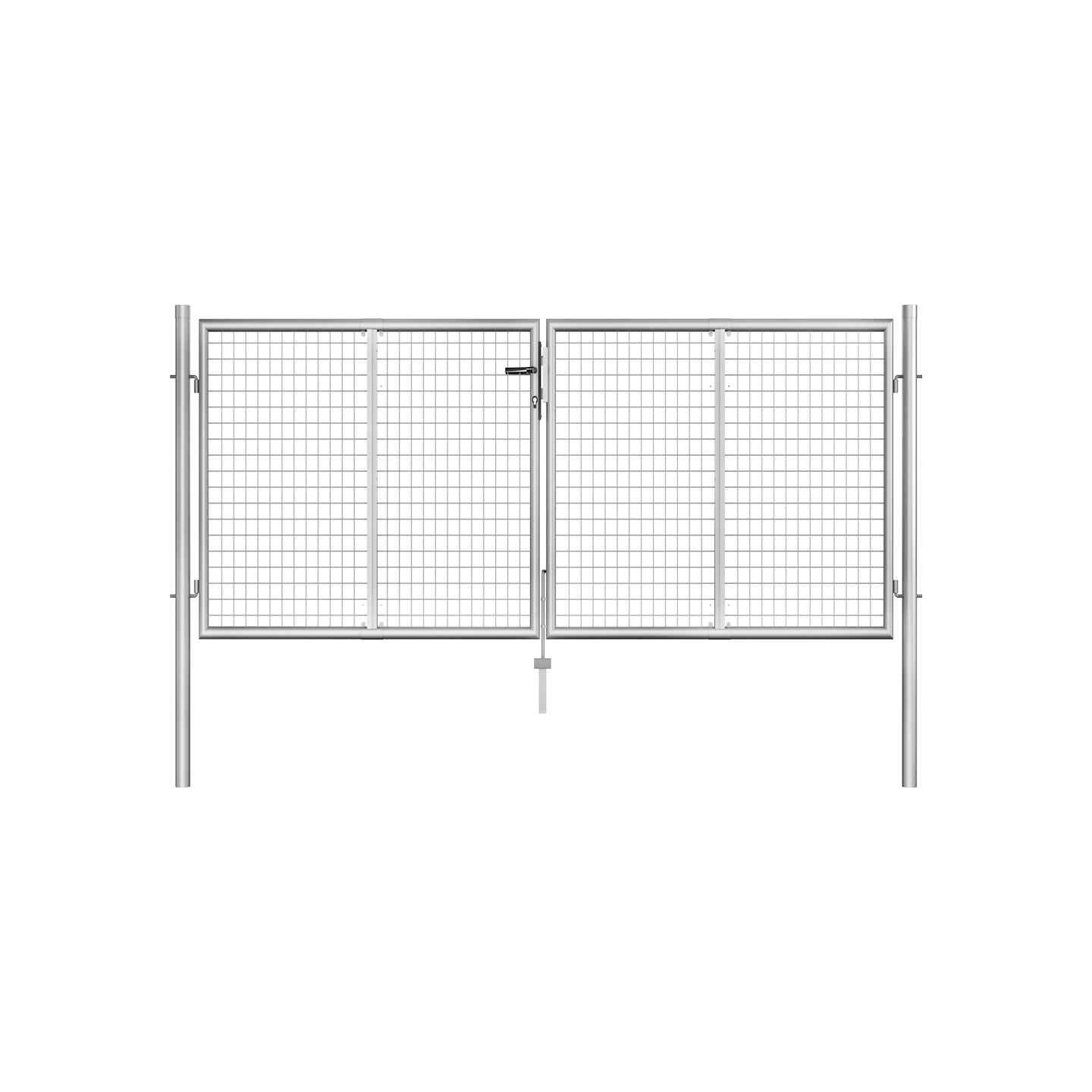 Portail de jardin en acier galvanisé 306x100 cm argenté