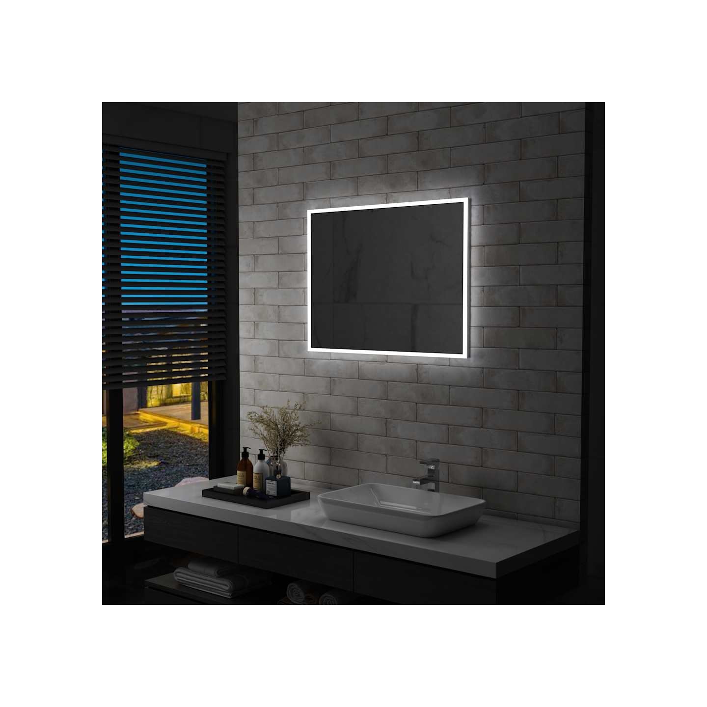 Miroir mural à LED pour salle de bains 80x60 cm