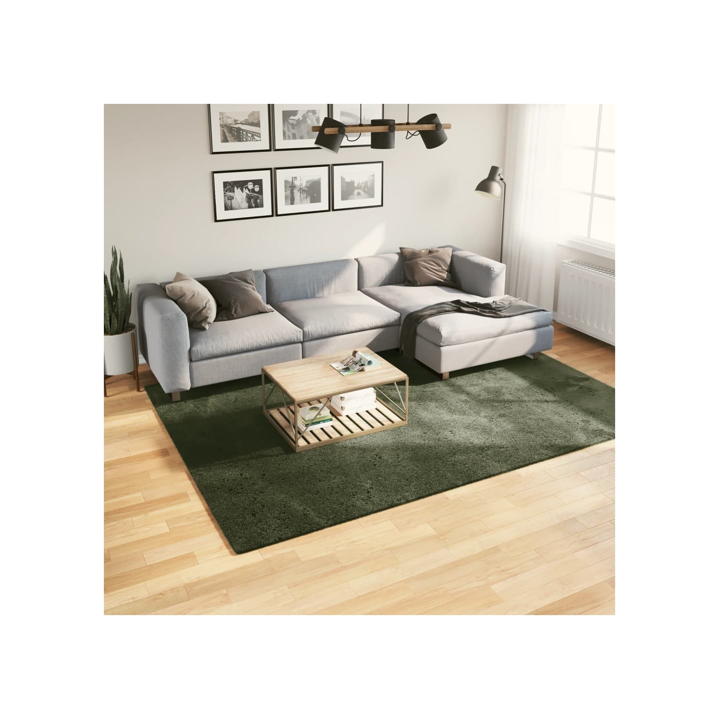 Rug HUARTE Green 200 x 280 cm 100% Polyester Plat